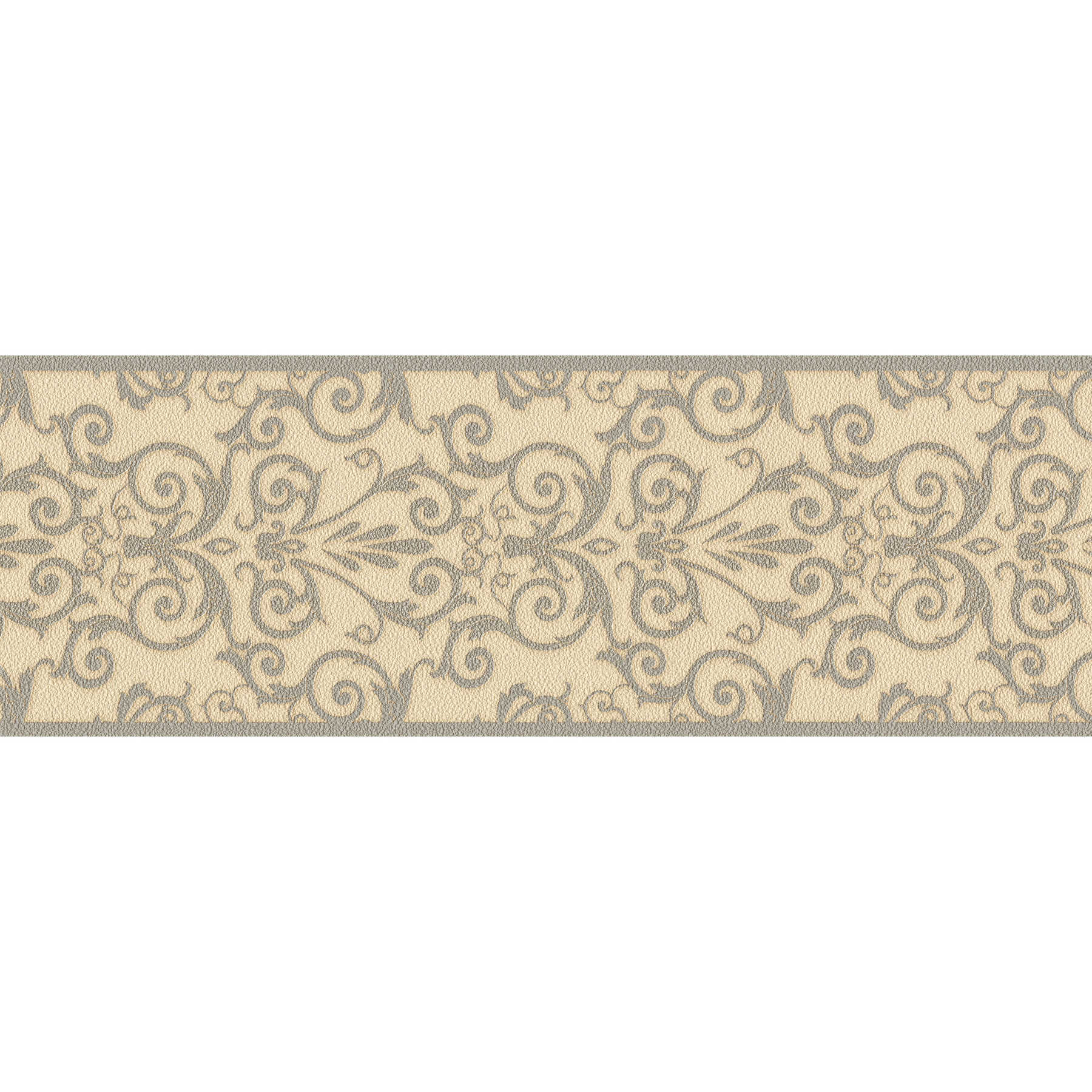 Wallpaper border VERSACE with metallic ornament - cream
