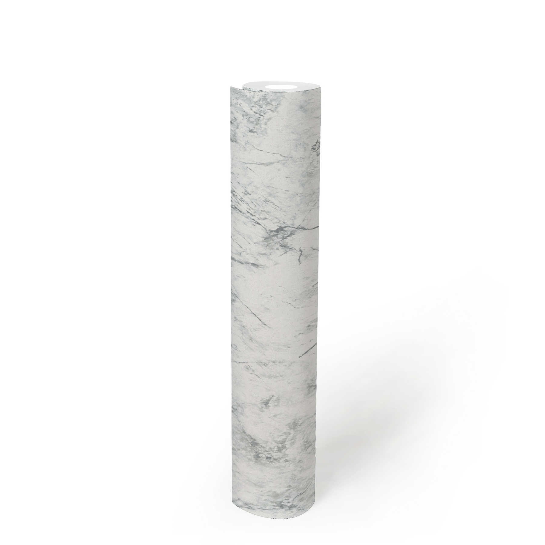             Papier peint intissé effet marbre fin - blanc, gris
        