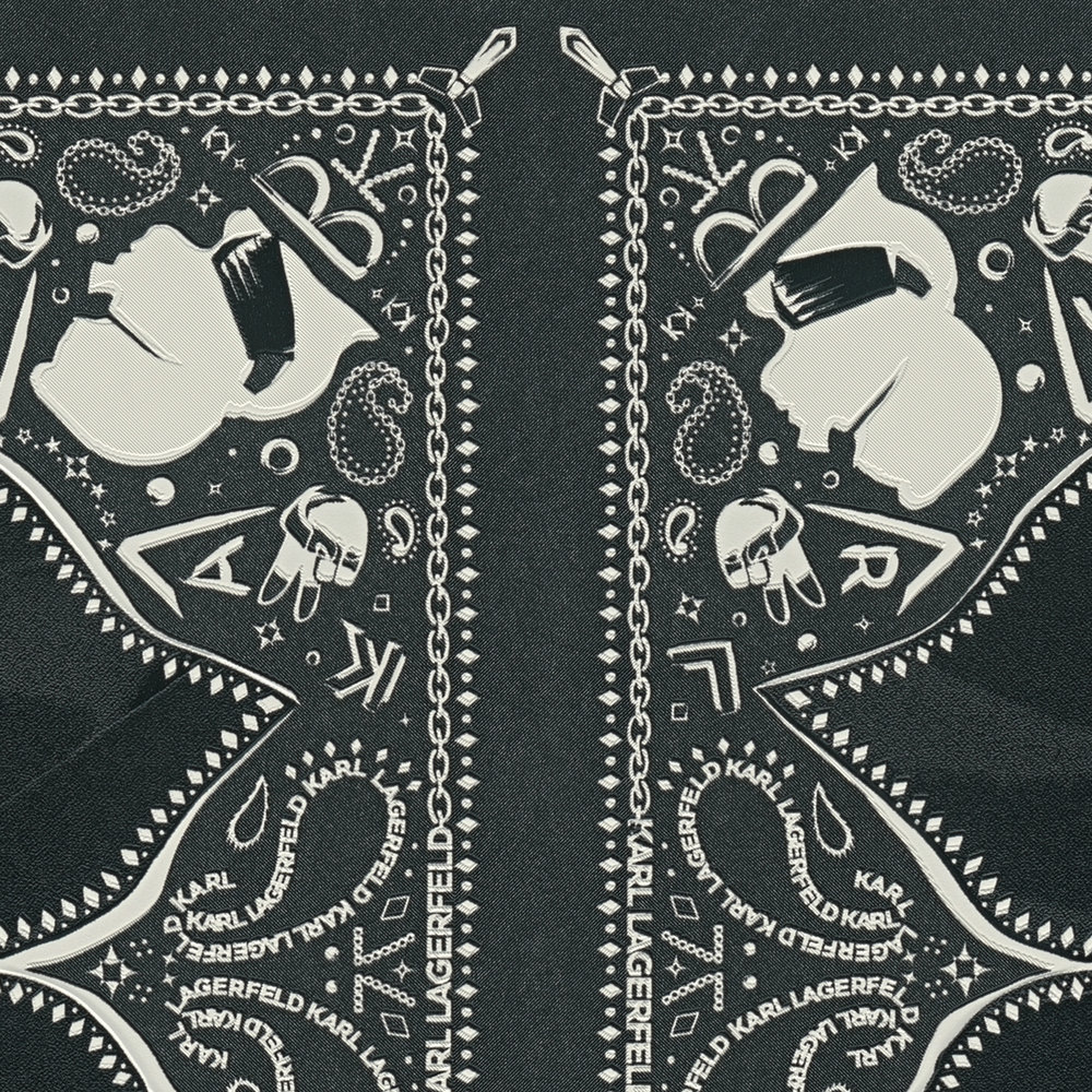             Karl LAGERFELD Papier peint Cravate & Doodle Art - Noir, Blanc
        