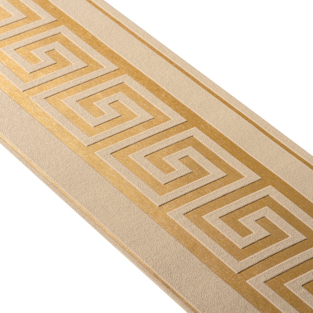             Wallpaper border with classic pattern in gold
        