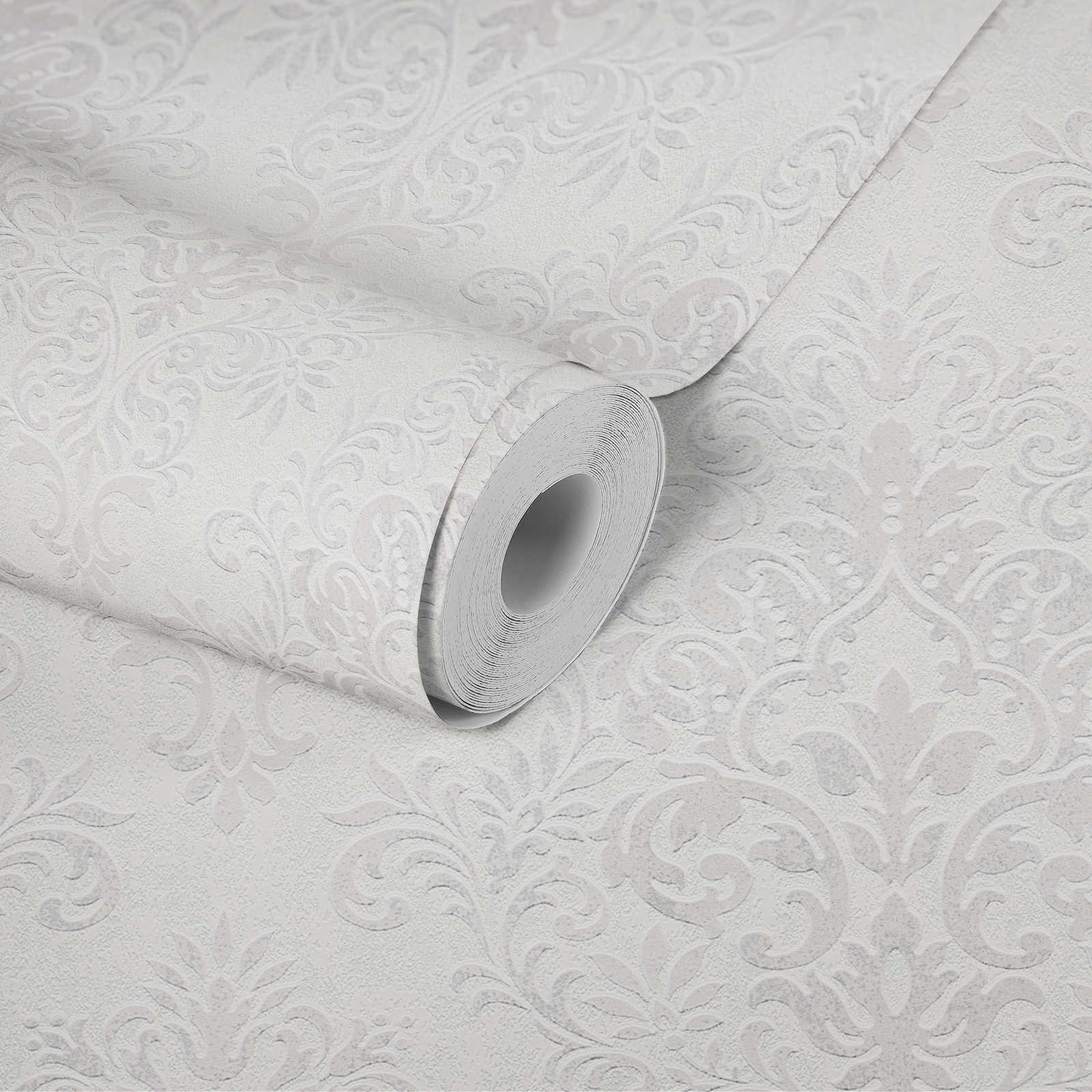             Non-woven wallpaper ornament design with metallic accents - grey
        
