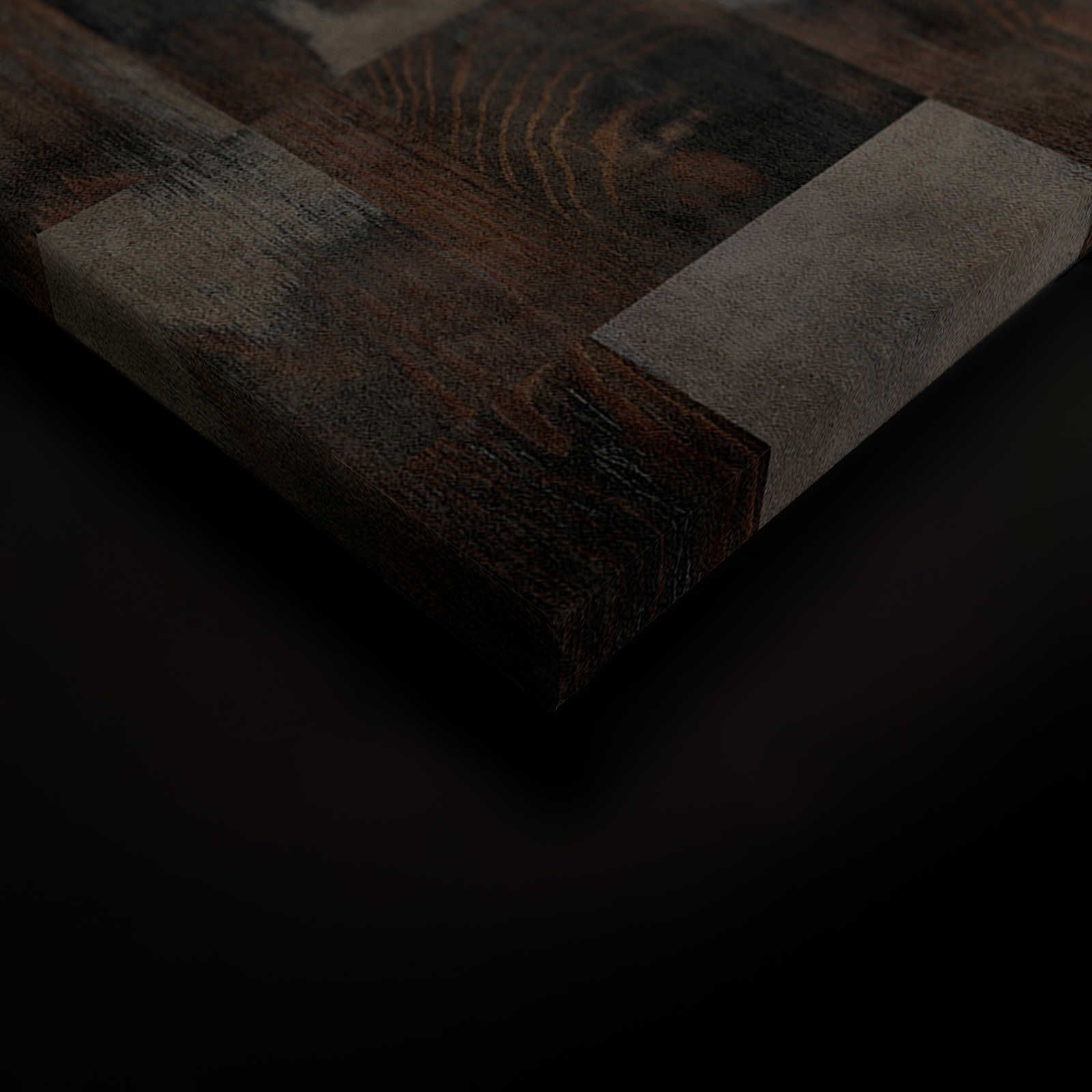             Fabbrica 2 - Tela effetto legno con motivo a scacchiera nell'aspetto usato - 0,90 m x 0,60 m
        