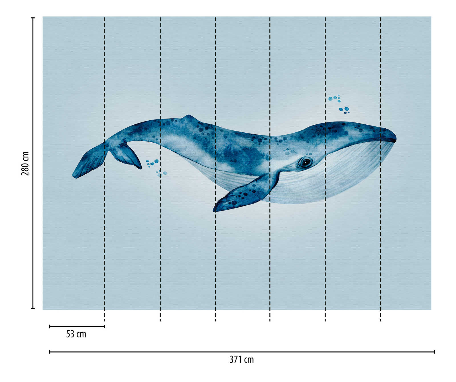             Papeles pintados novedad - motivo ballena azul bajo el agua acuarela
        