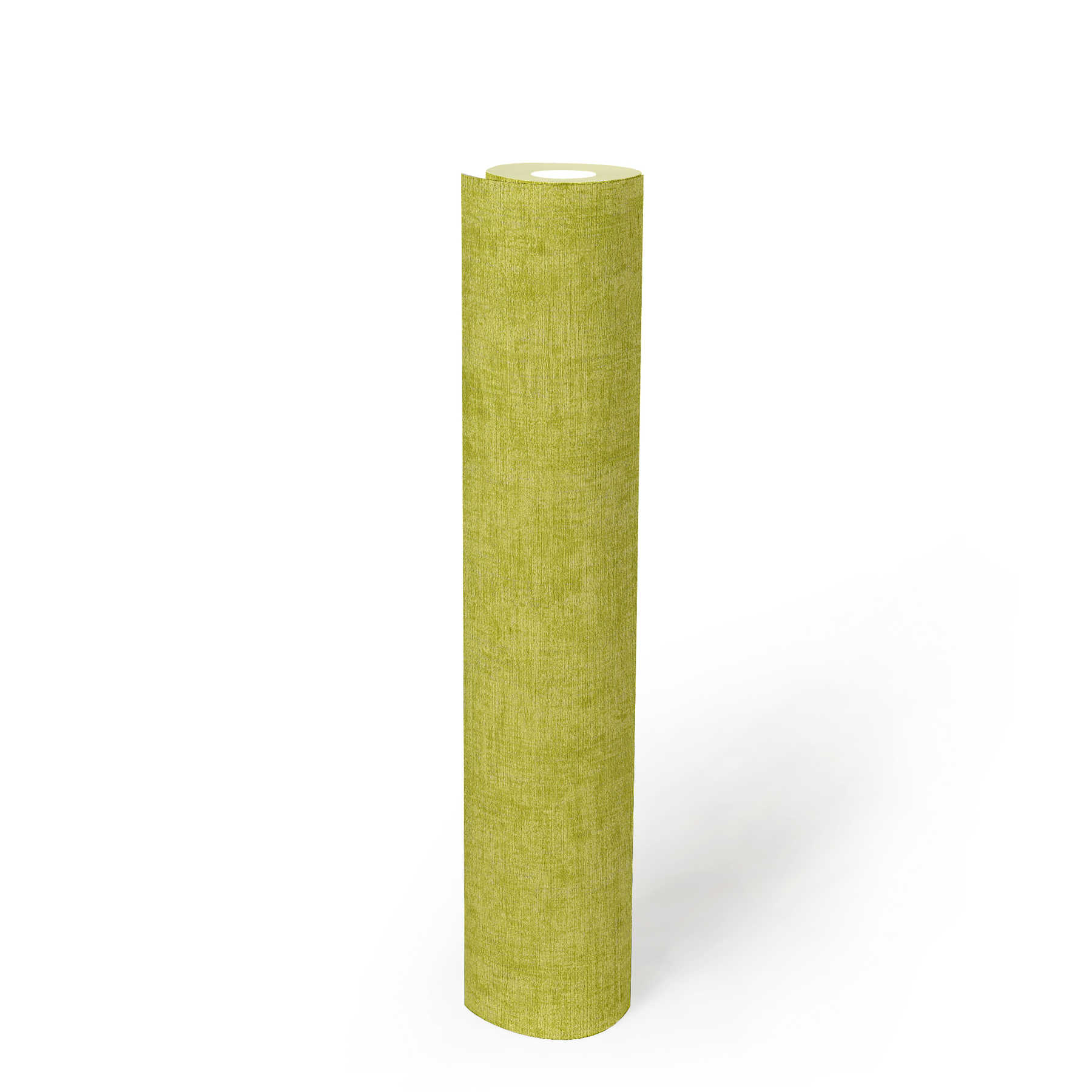             Papier peint chiné vert tilleul avec motif naturel gaufré
        