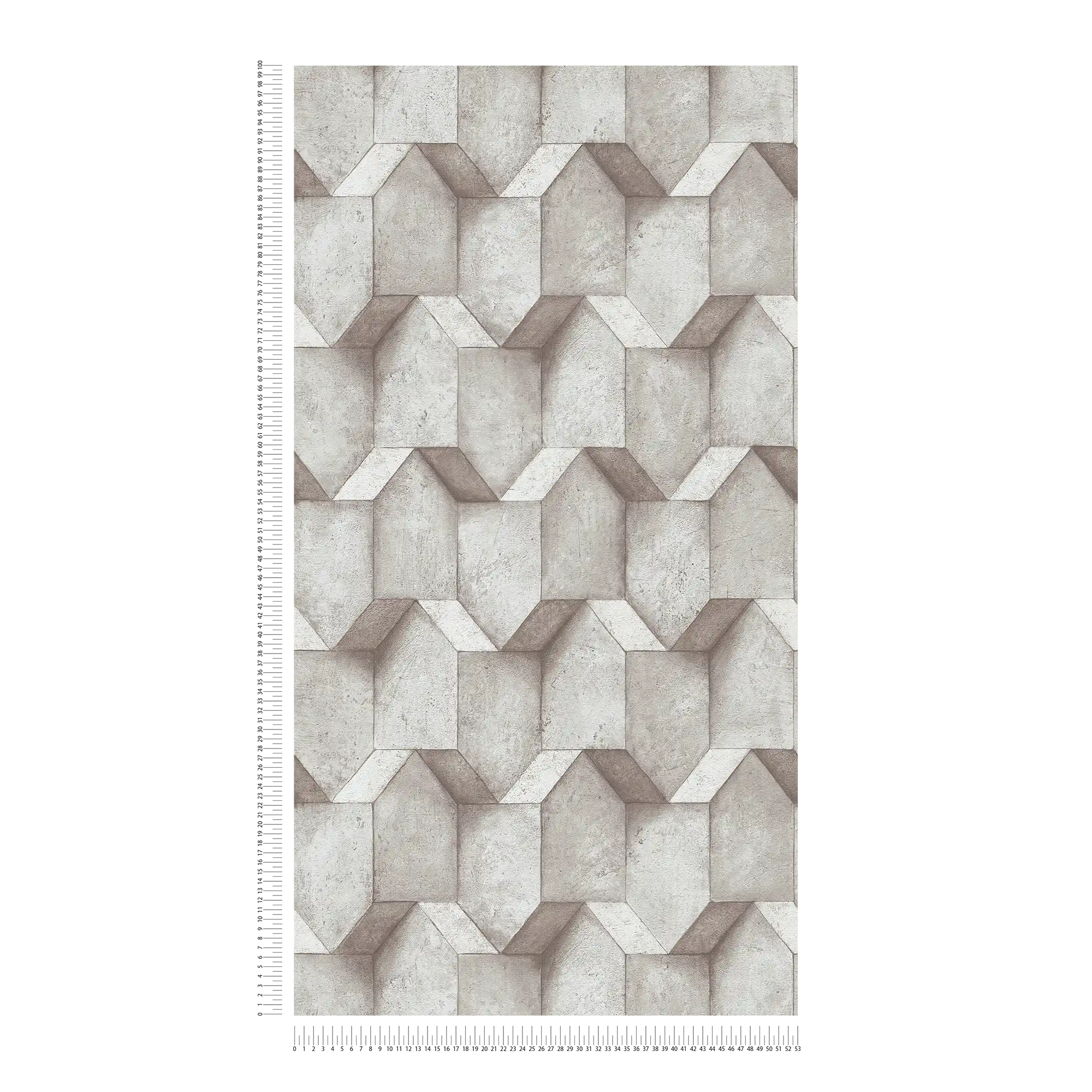             Papel pintado 3D gris con diseño de aspecto de hormigón - gris, beige
        