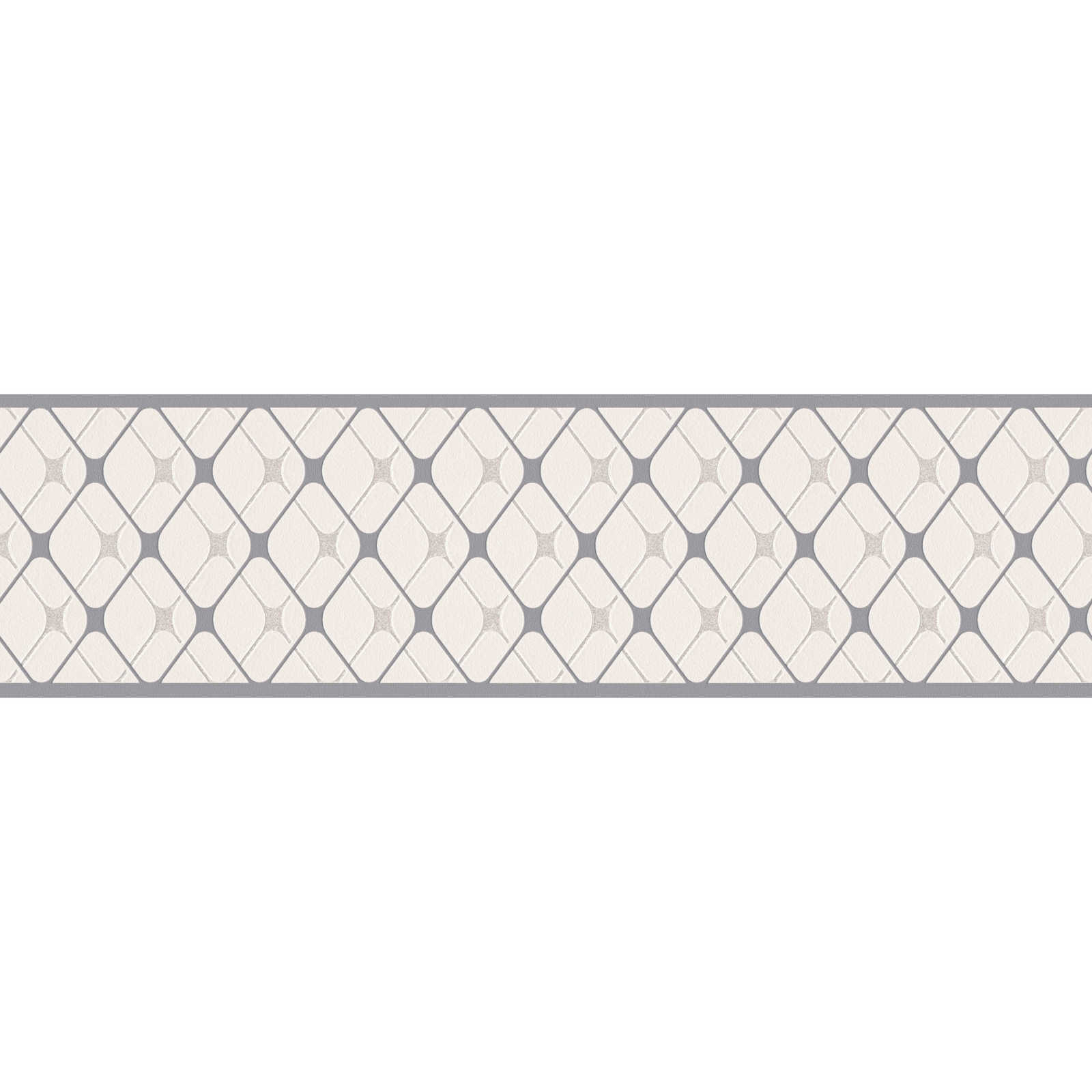         Self-adhesive wallpaper border with diamond pattern - grey, white
    