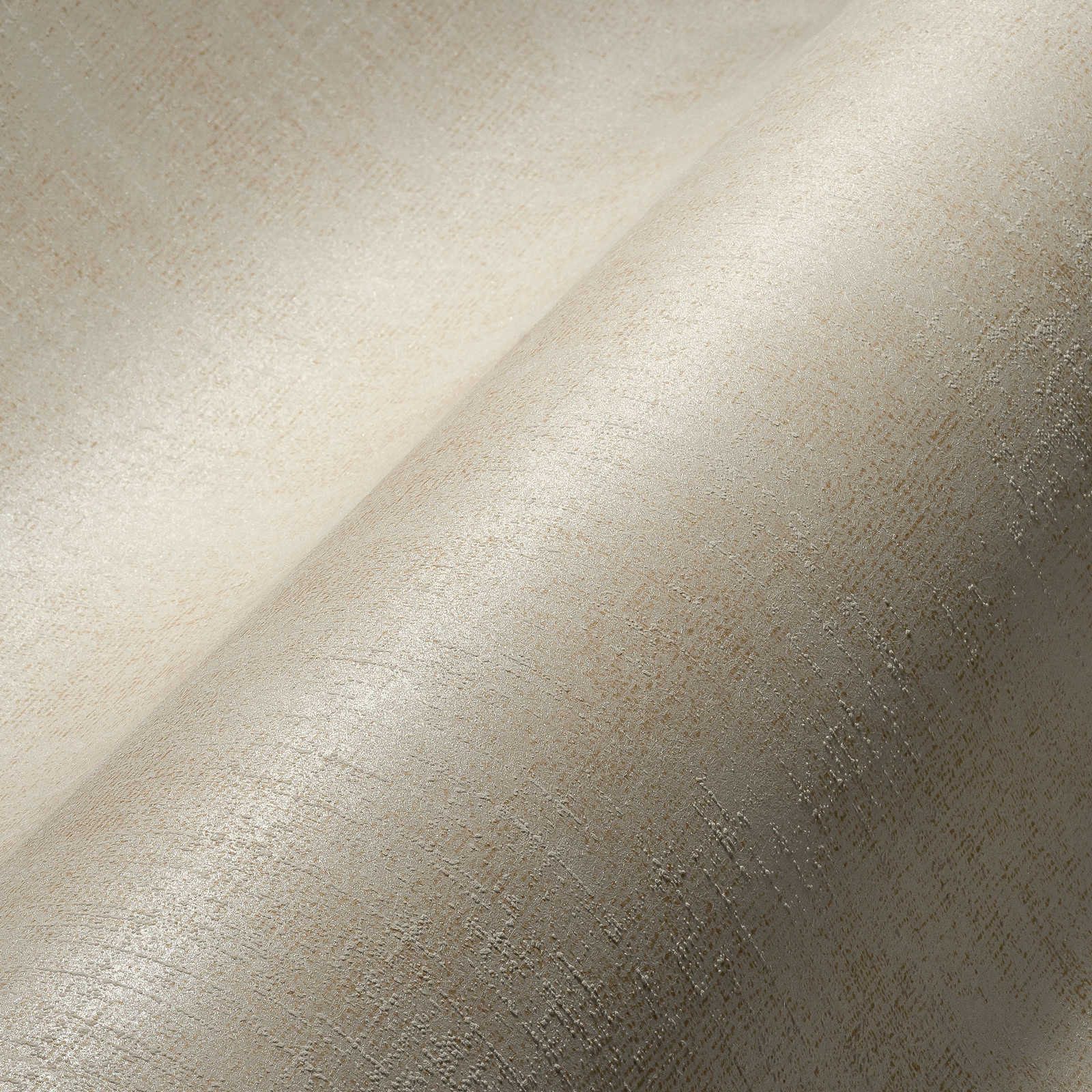             behangcrème wit met textieloptiek & glanseffect - beige
        