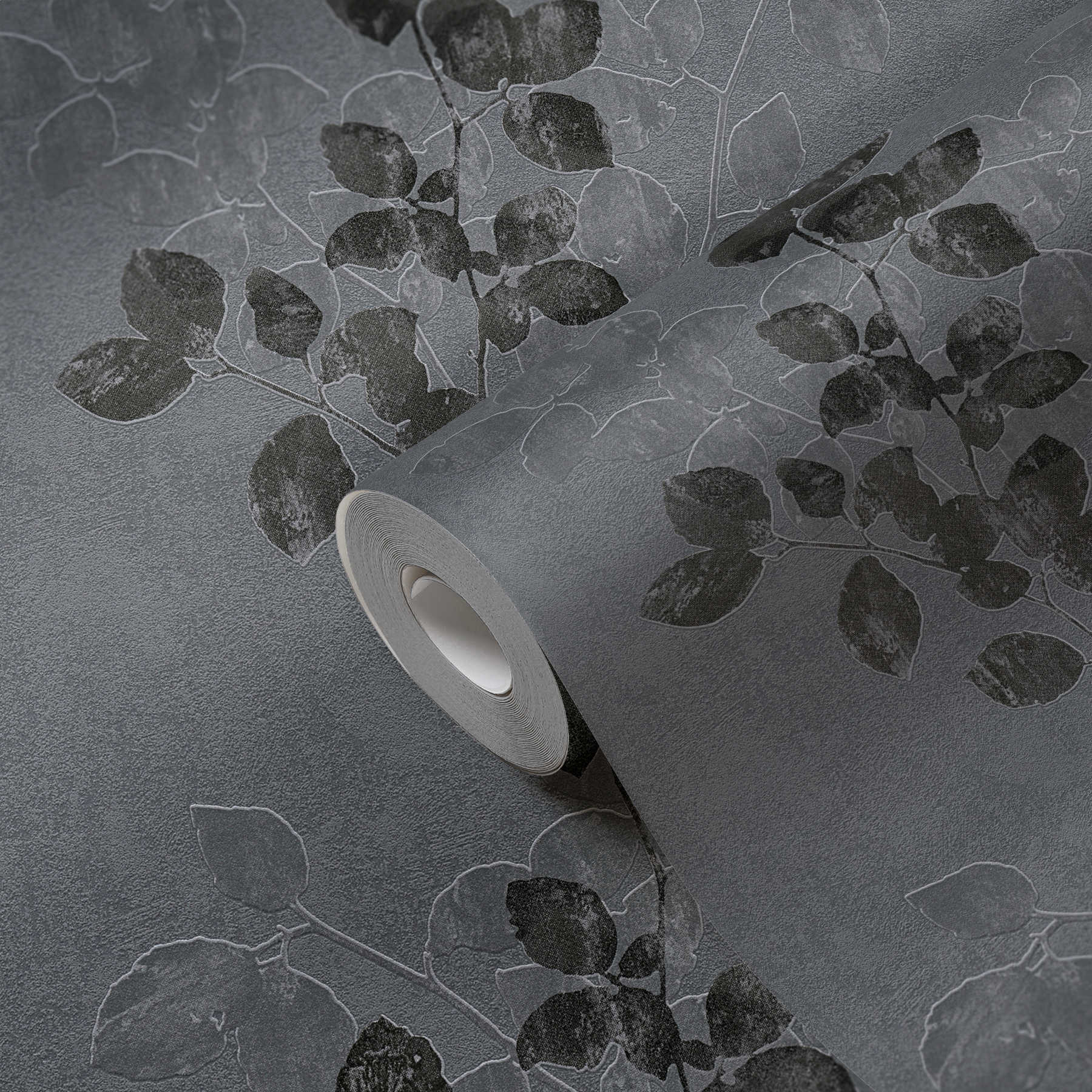             Textured wallpaper nature decor with foam & embossed pattern - grey
        