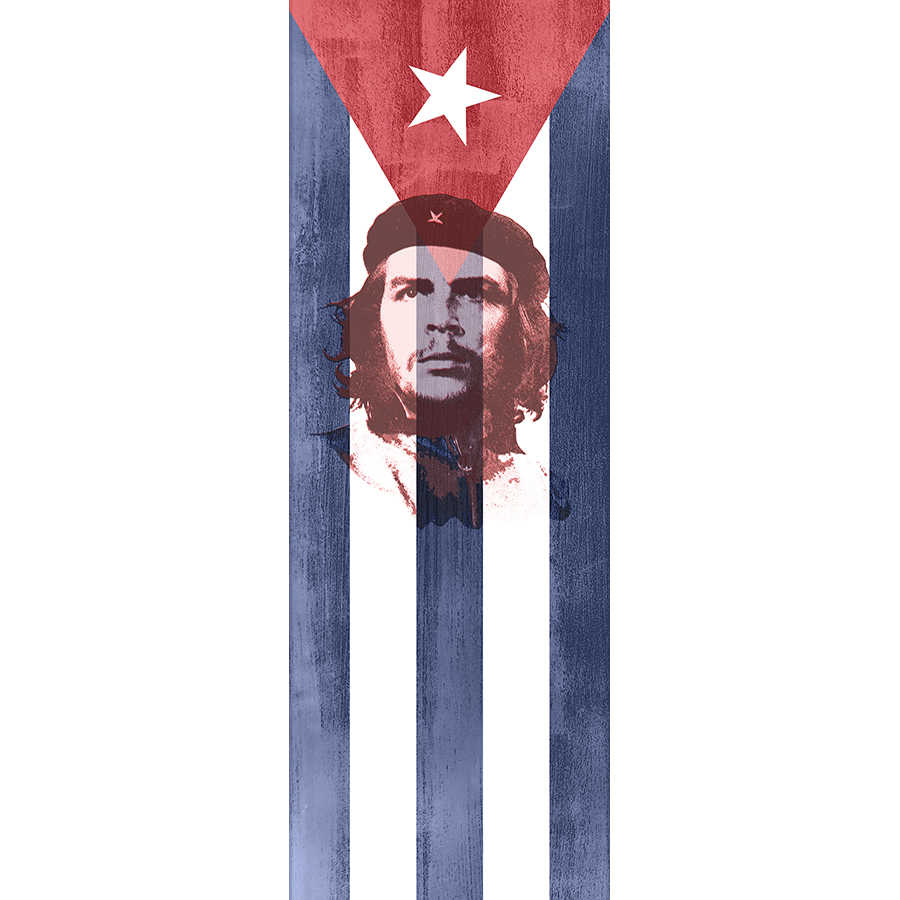 Countries mural flag Cuba with Fidel Castro face on textured nonwoven
