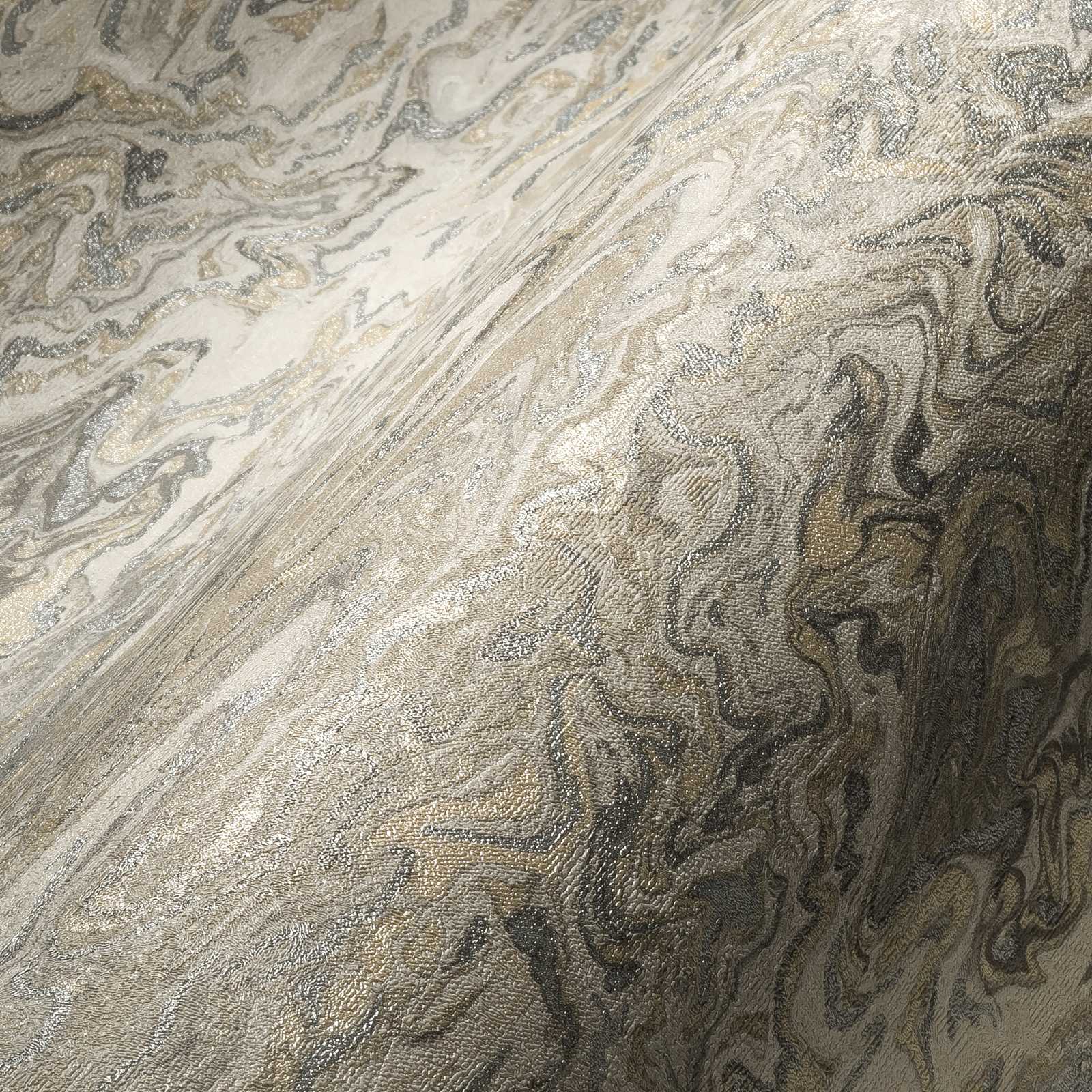             Marbled wallpaper Marble Paper effect - white, beige, cream
        