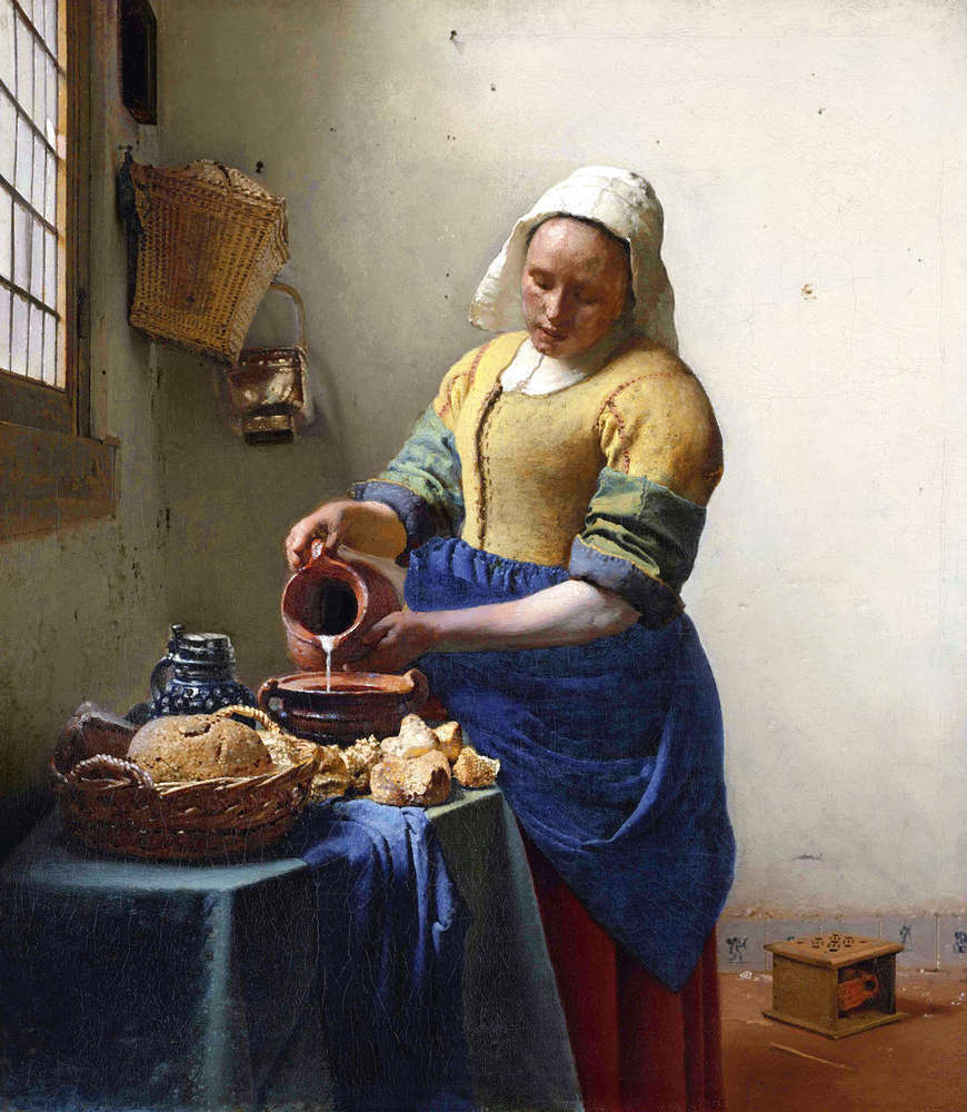             Fotomurali "Cameriera con brocca di latte" di Jan Vermeer
        