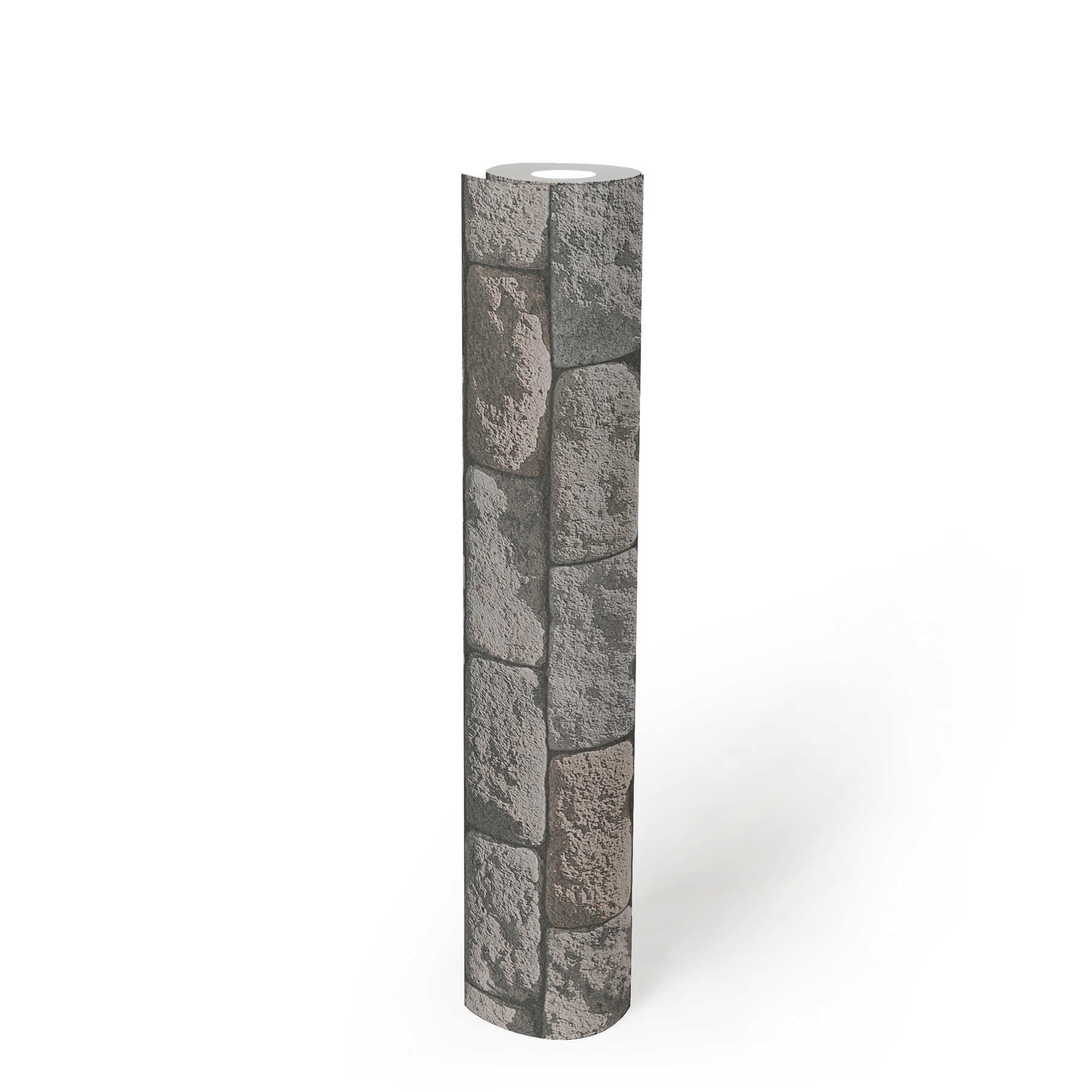             Masonry wallpaper in stone look & 3D look - beige, grey
        
