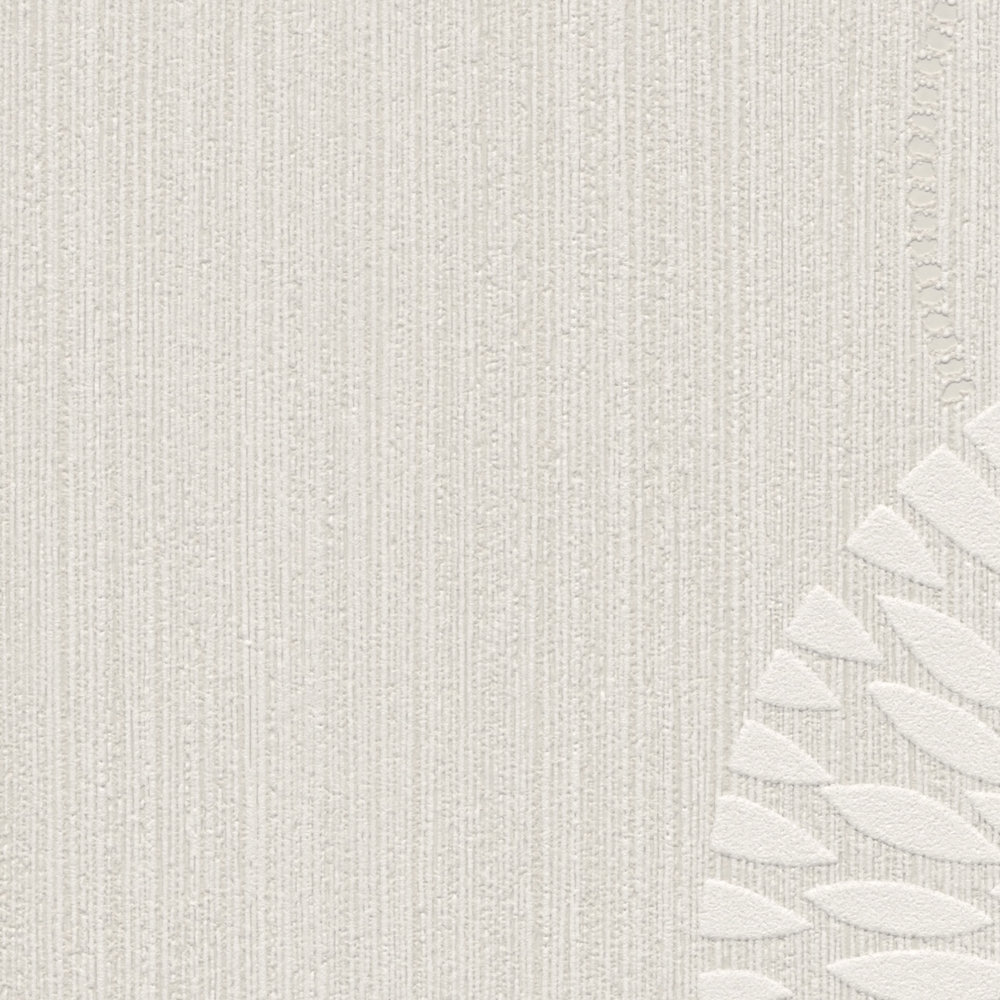             Papel pintado no tejido diseño floral abstracto - beige, metálico
        