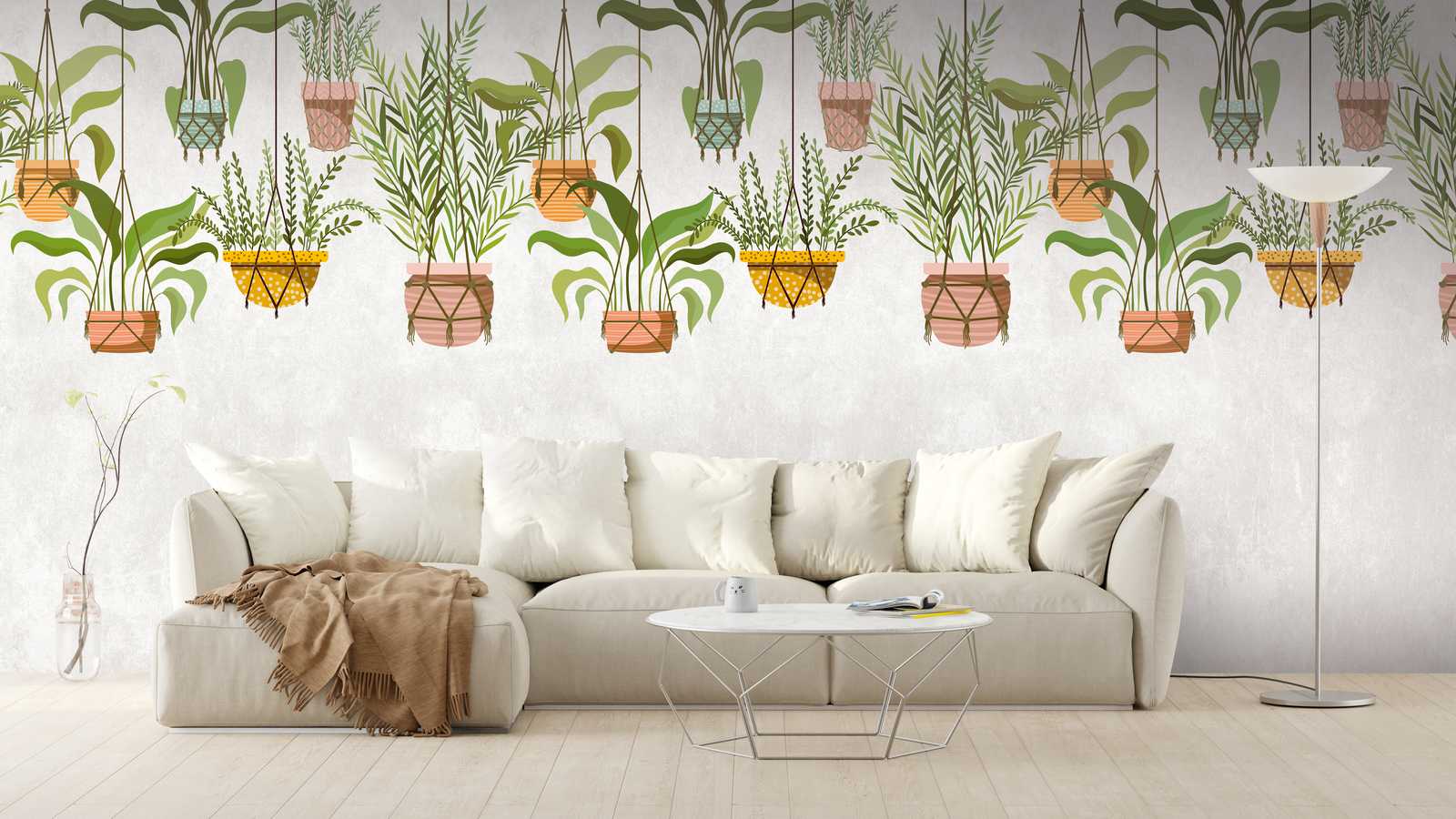             behangpapier nieuwigheid | motief behang opknoping planten botanische decor
        
