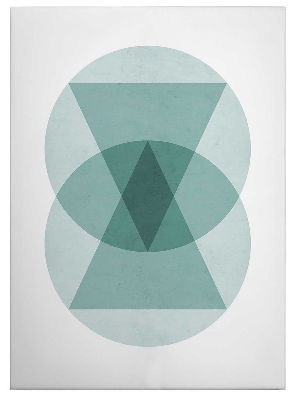             Cuadro lienzo motivo geométrico círculos triángulos - 0,50 m x 0,70 m
        