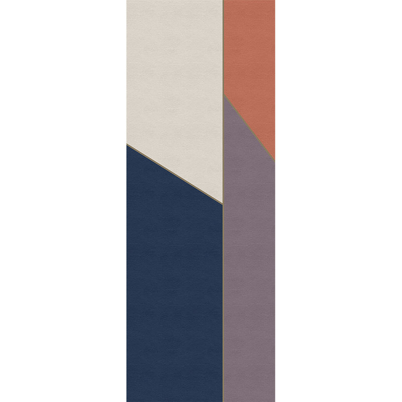 Geometry Panel 2 - Geometrisch Stripe Pattern Ribbed Photo Panel - Beige, Blue | Pearl Smooth Vliesbehang
