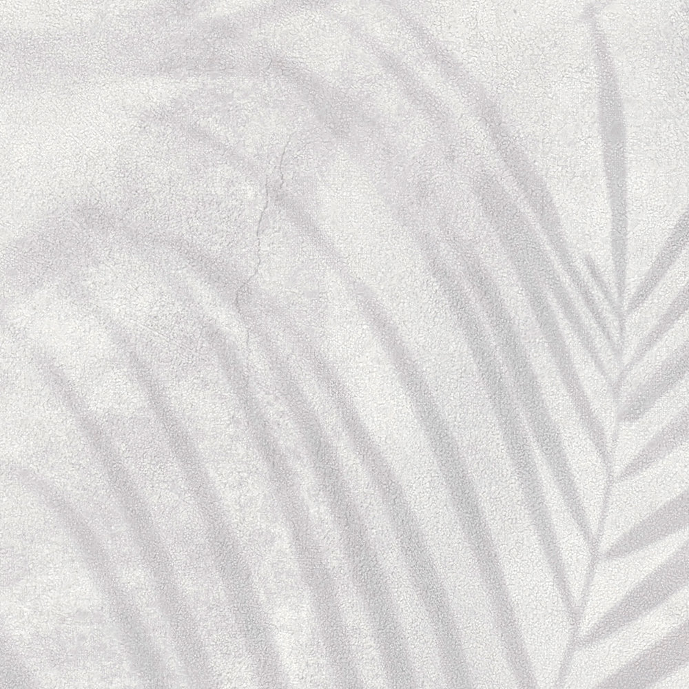             behang palmboom patroon in linnen look - grijs, wit, crème
        