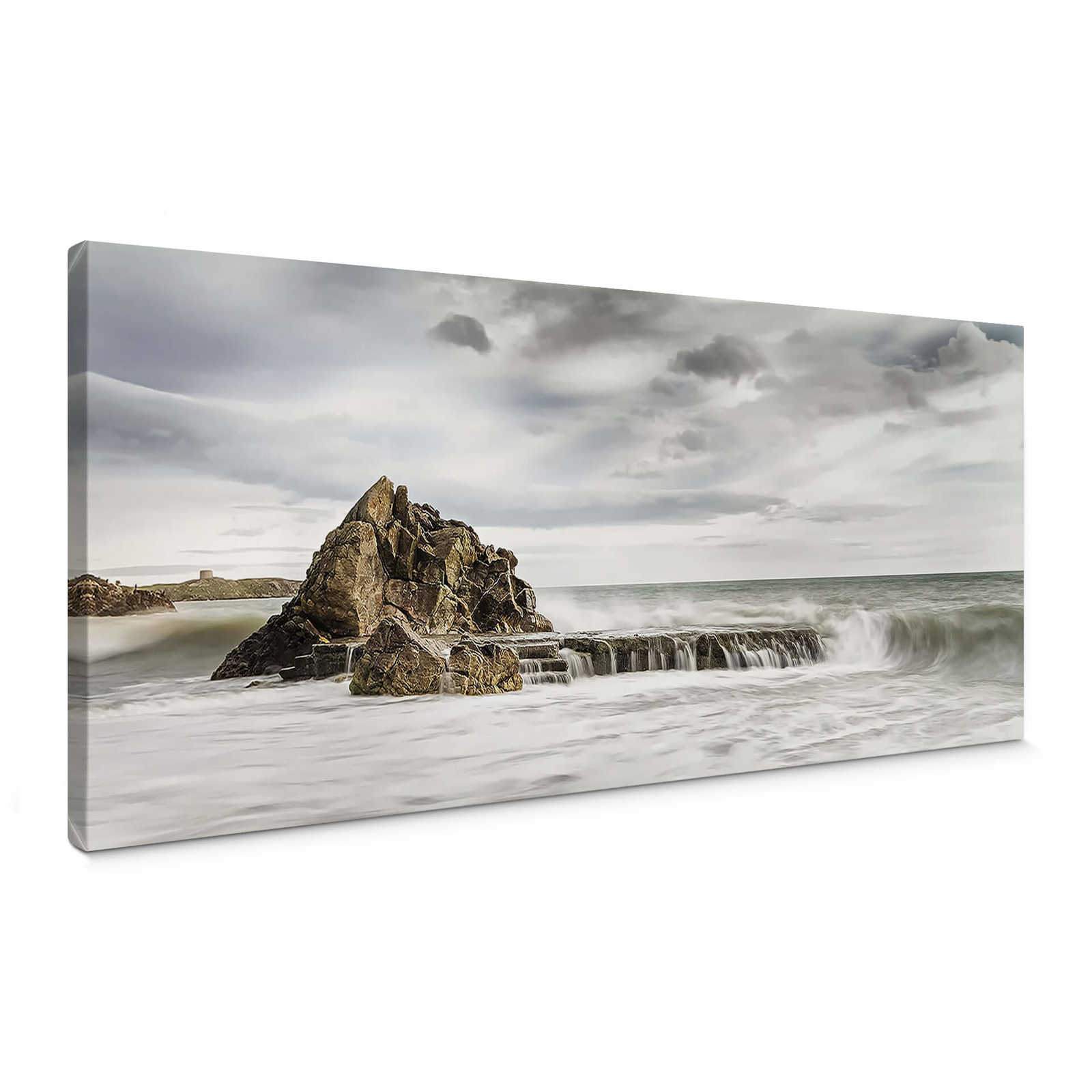 Panoramic canvas print cliff breaking the waves
