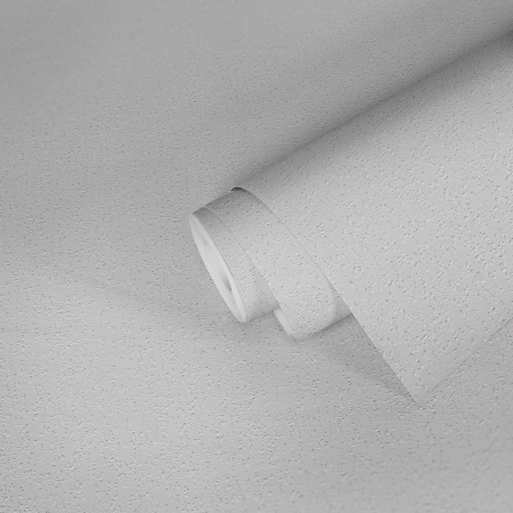             Papier peint blanc imitation crépi avec structure 3D
        