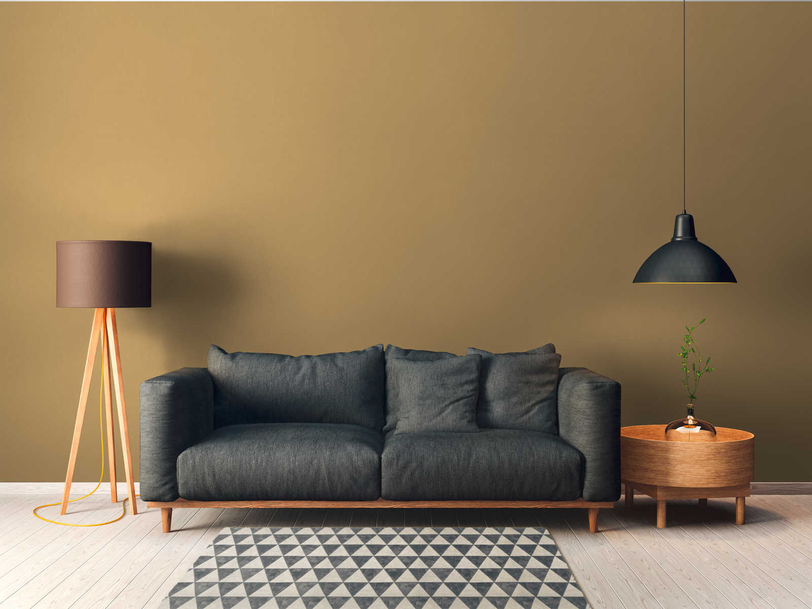             wallpaper ocher yellow plain with matte textile texture - yellow
        