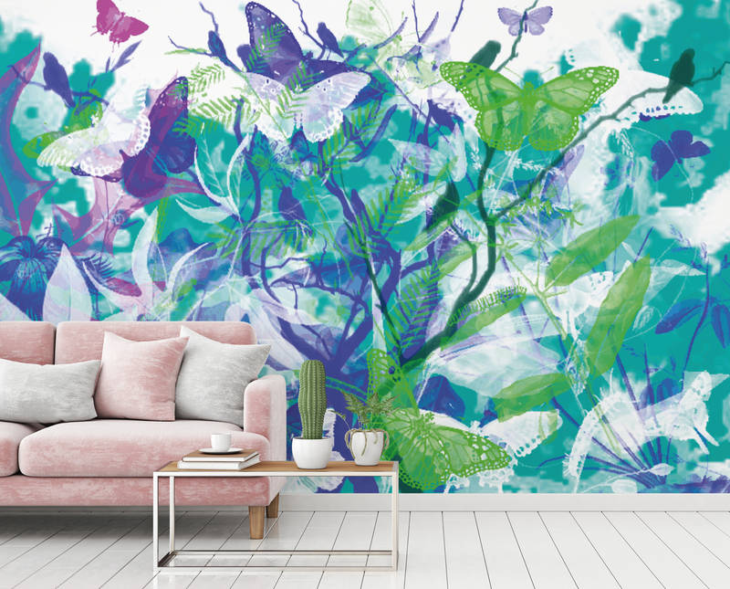             Butterflies - photo wallpaper Nursery design for girls
        