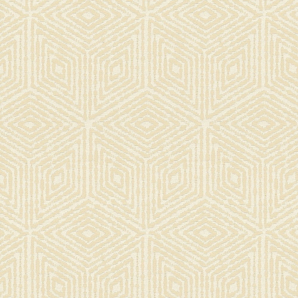             Graphic wallpaper geometric diamond & hexagon pattern - beige, cream, yellow
        