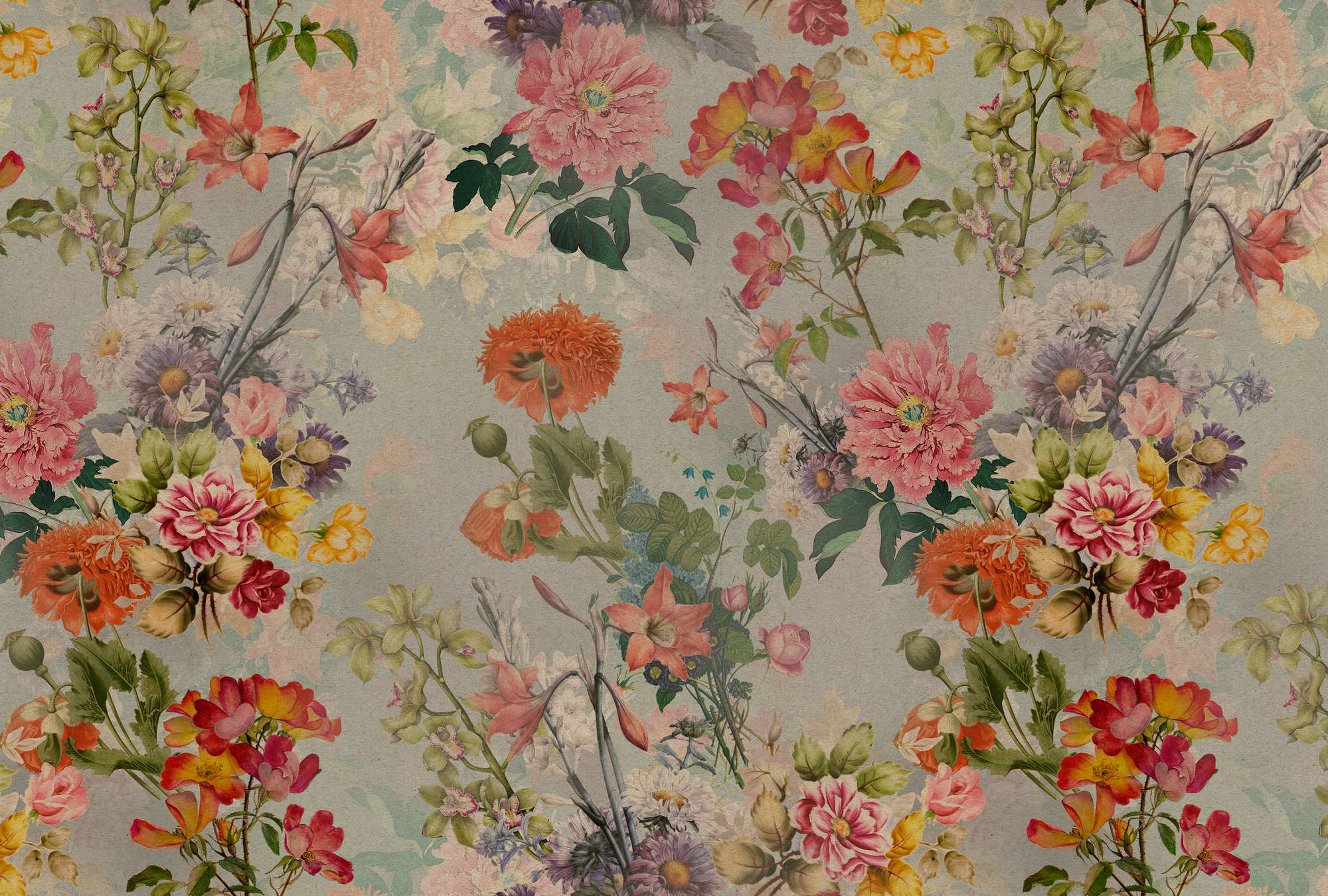             Amelies Home 1 - Vintage Bloemen Behang in Romantische Landelijke Stijl
        