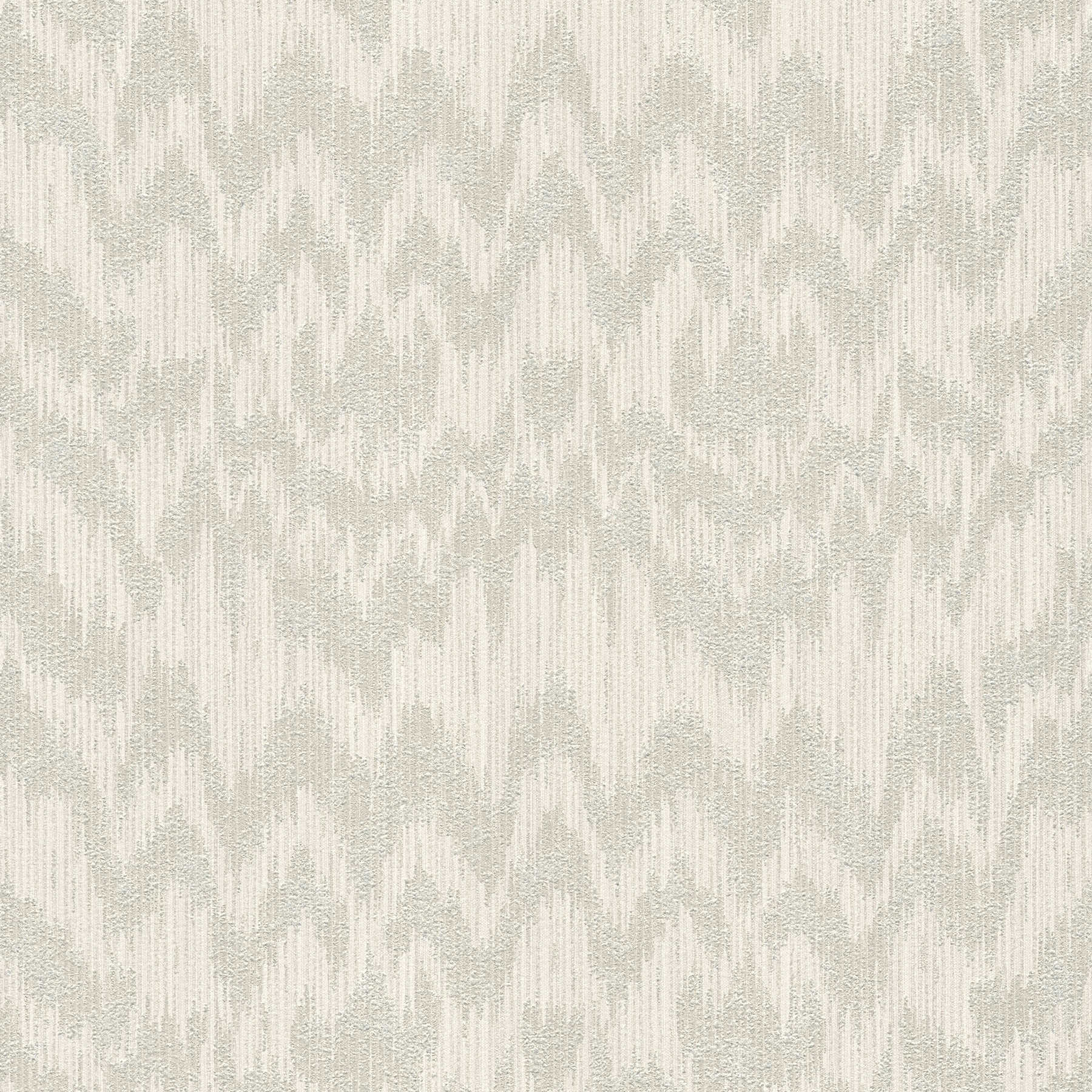 Wallpaper ikat pattern with texture effect - beige, metallic
