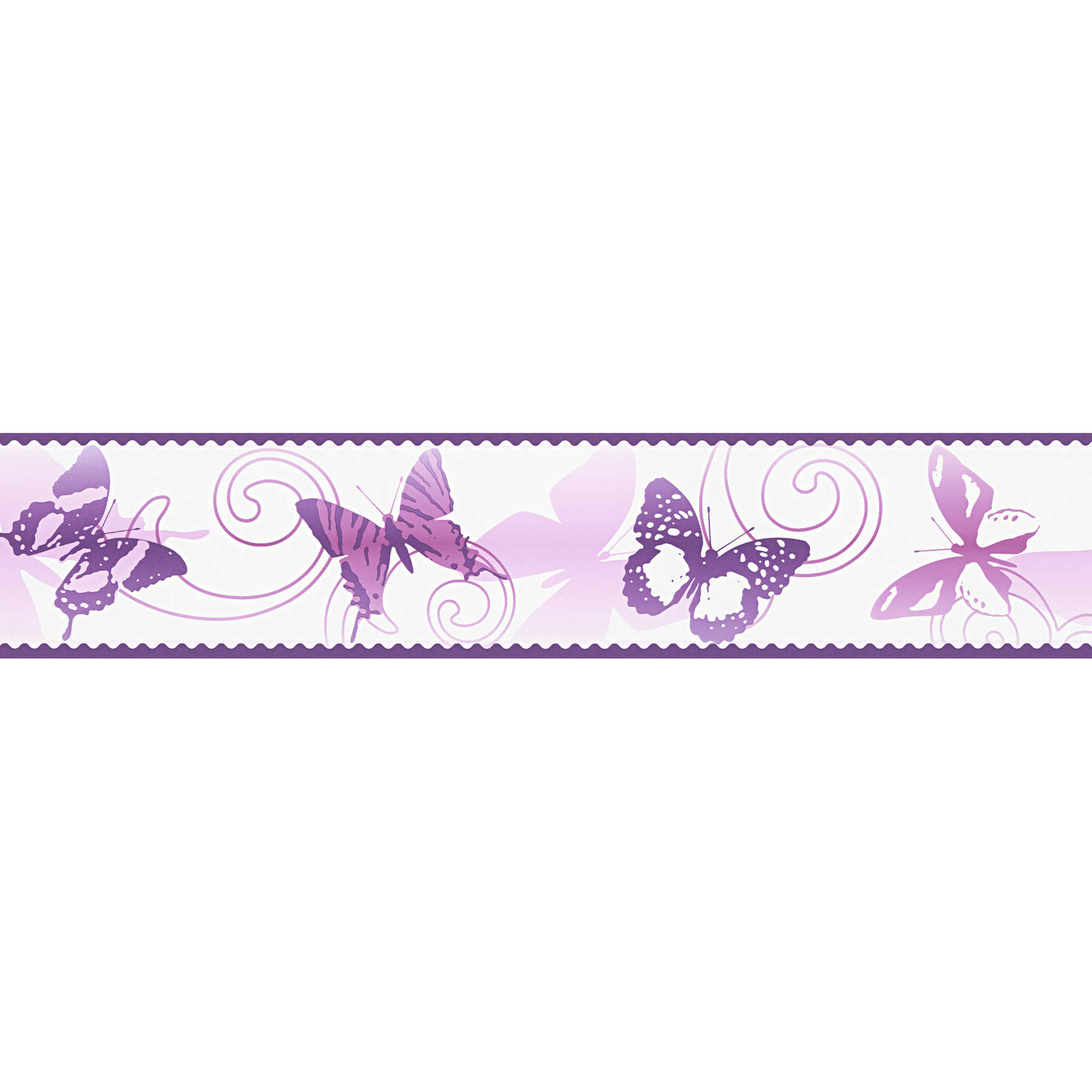         Nursery wallpaper border butterfly for girls - purple
    