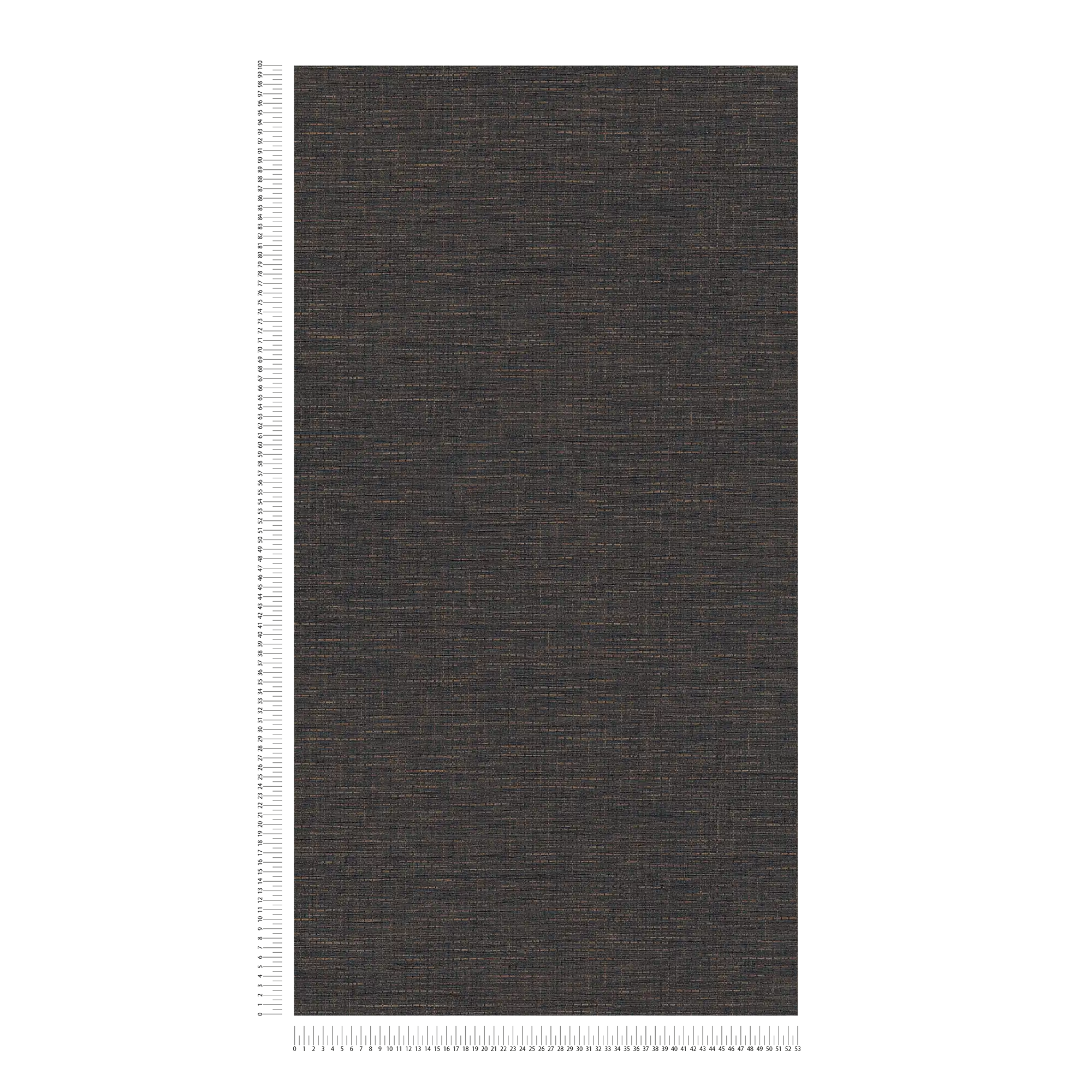             Papier peint marron foncé avec motif raphia, mat & structuré
        