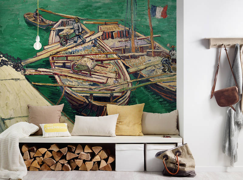             Papier peint panoramique "débarcadère avec bateaux" de Vincent van Gogh
        