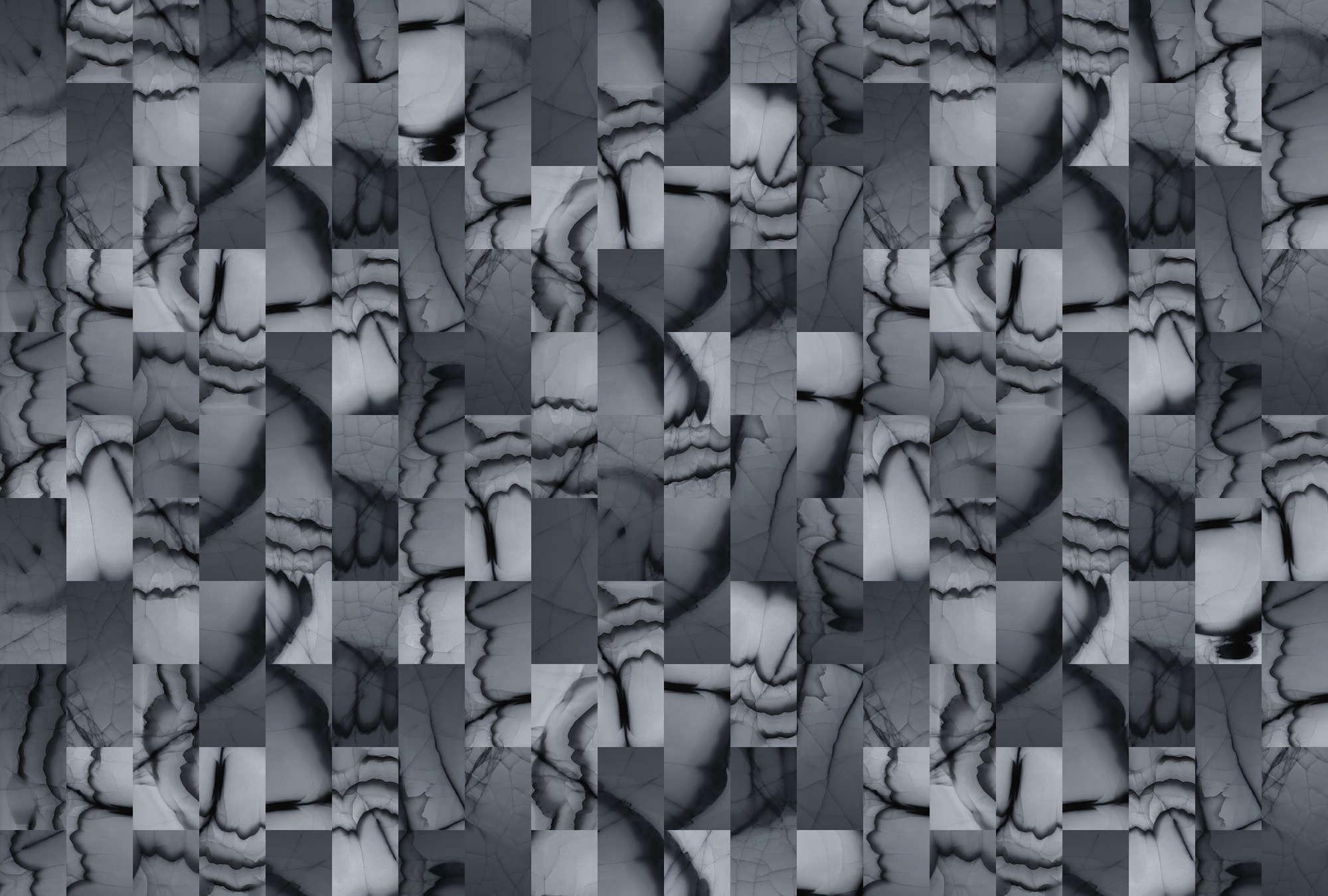             Cut stone 2 - Photo wallpaper with stone look abstract - Blue, Grey | Matt smooth fleece
        