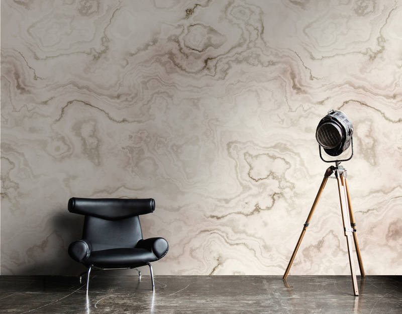             Carrara 2 - Papel pintado elegante efecto mármol - Beige, Marrón | Tela no tejida lisa de alta calidad
        