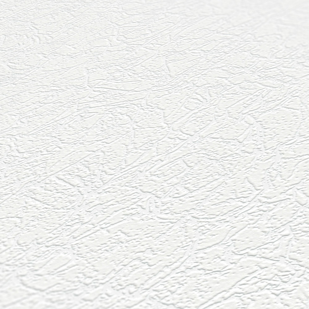             Papier peint effet plâtre avec effet texturé - Blanc
        
