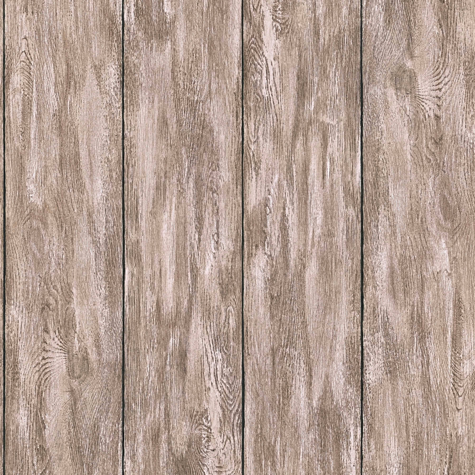Wallpaper wood look for a cozy country house feeling - brown, beige, grey
