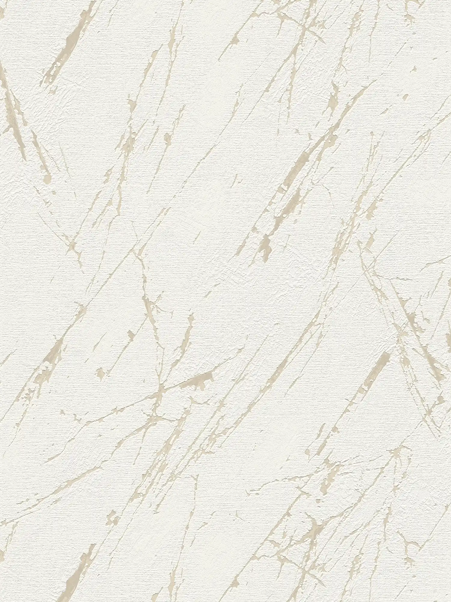 Wallpaper with plaster look pattern shimmering gold - white, champagne, metallic
