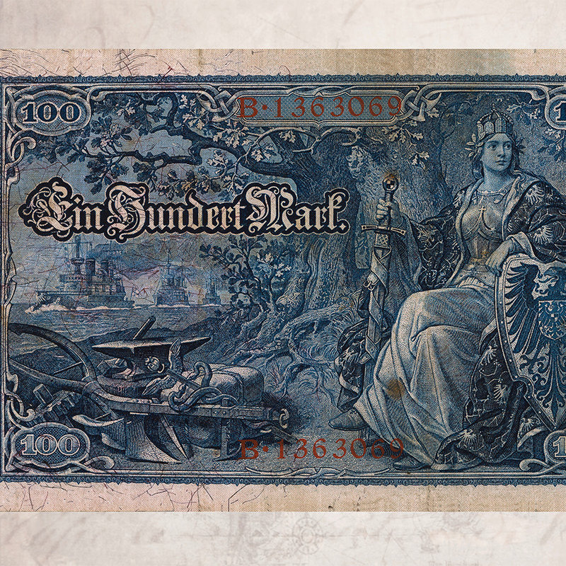 Fotomural viejo billete de 100 marcos - nácar liso
