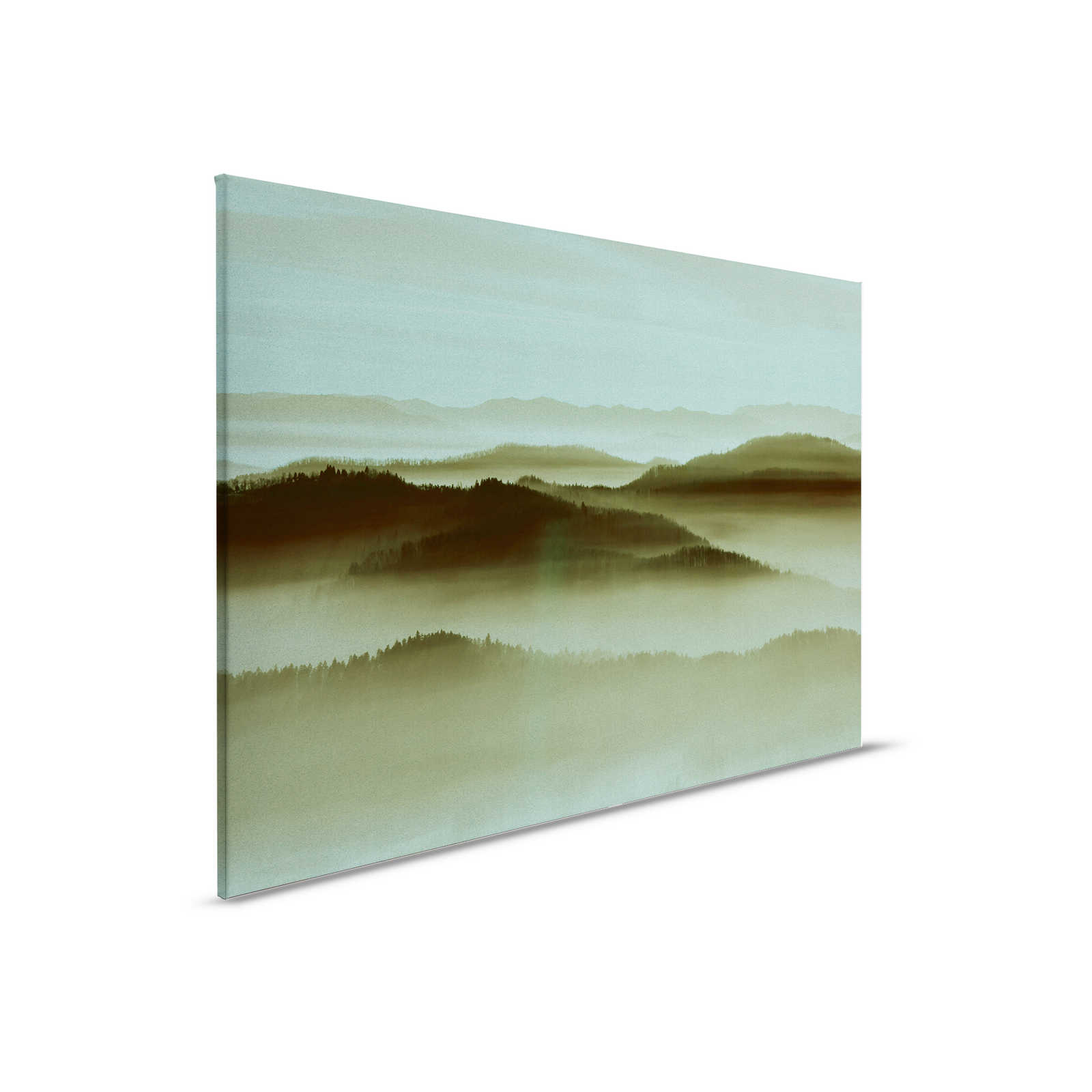         Horizon 2 - Canvas painting in cardboard structure with fog landscape, nature Sky Line - 0.90 m x 0.60 m
    