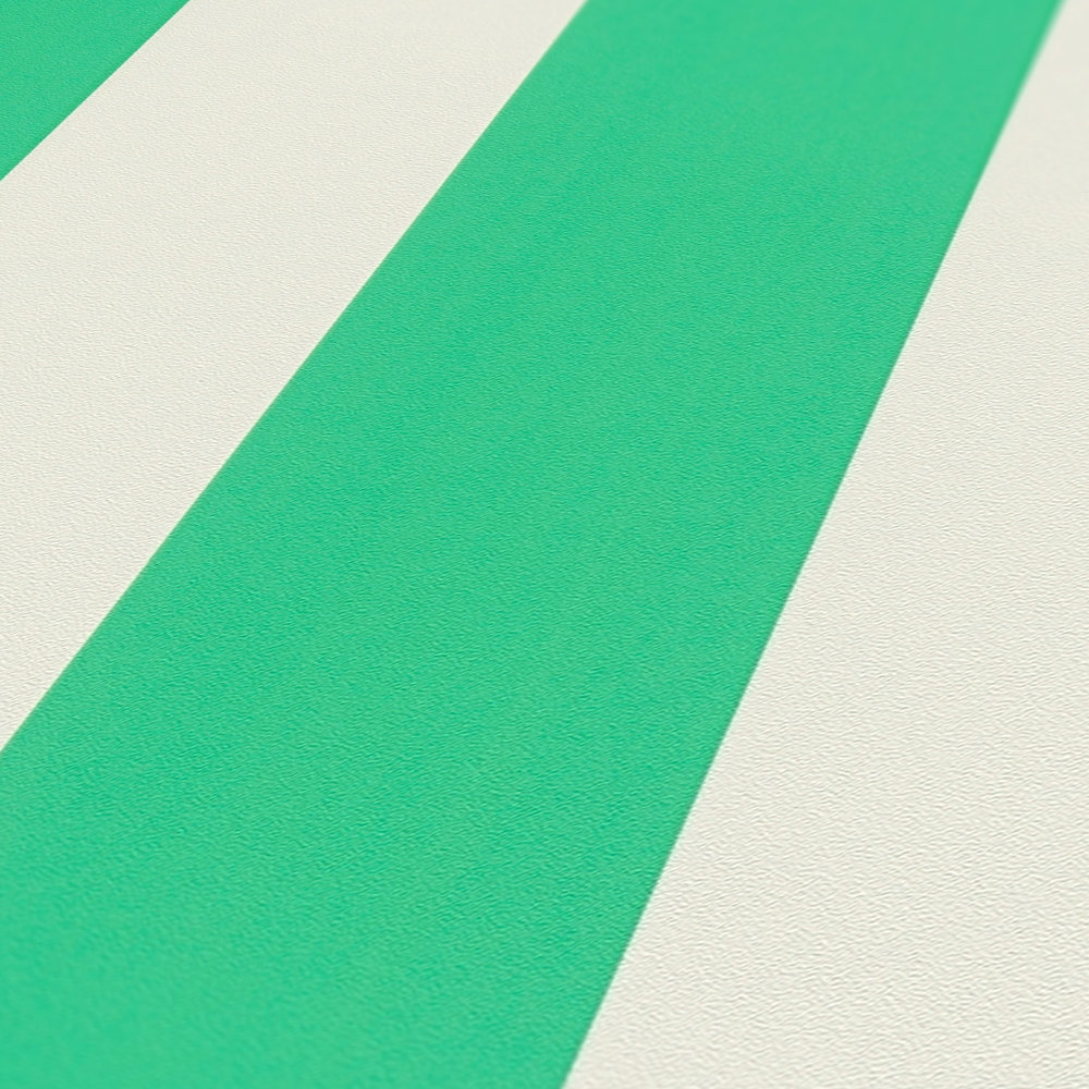            Papier peint à rayures légèrement structuré - vert, blanc
        