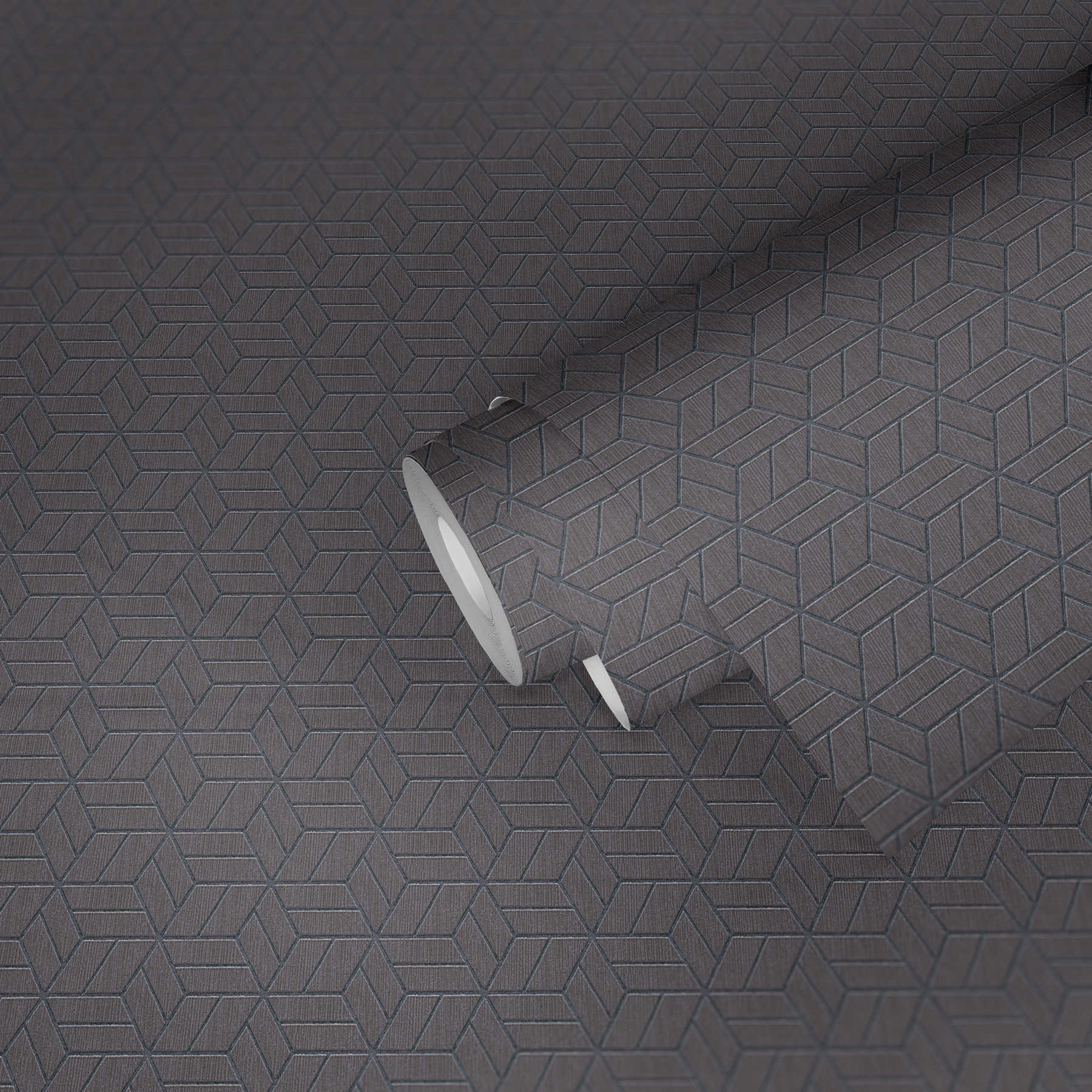             Wallpaper geometric pattern & glitter effect - grey, silver
        