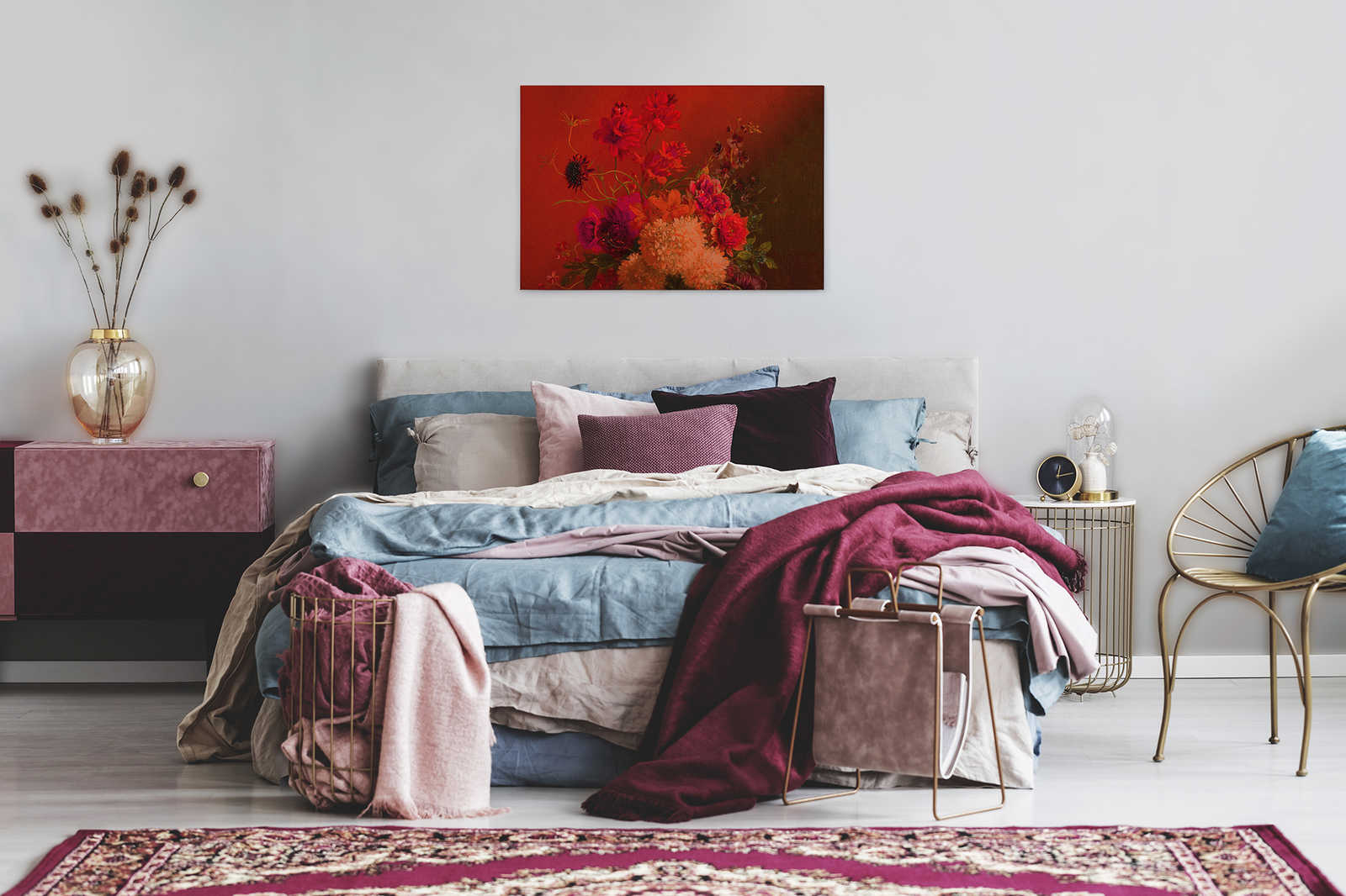             Neon Canvas Painting with Flowers Still Life | walls by patel - 0.90 m x 0.60 m
        