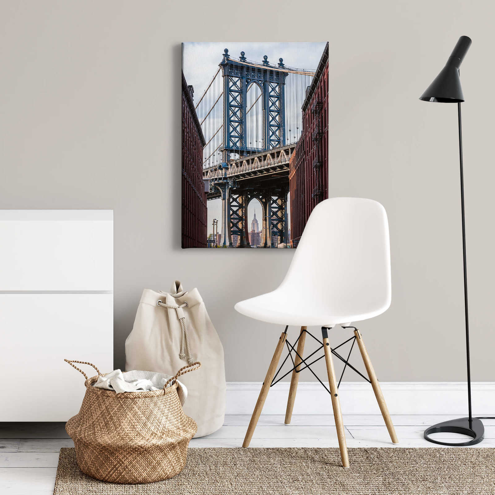             Cuadro en lienzo Puente de Brooklyn de Nueva York, foto de Colombo - 0,70 m x 0,50 m
        