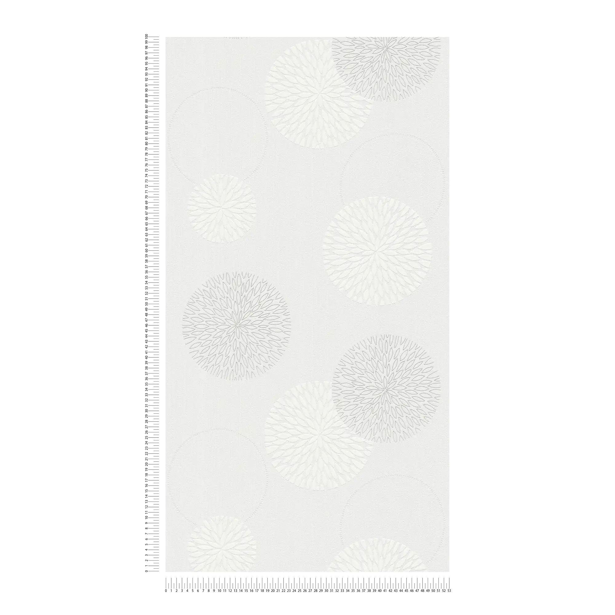             Papier peint intissé fleurs design abstrait - crème, blanc
        