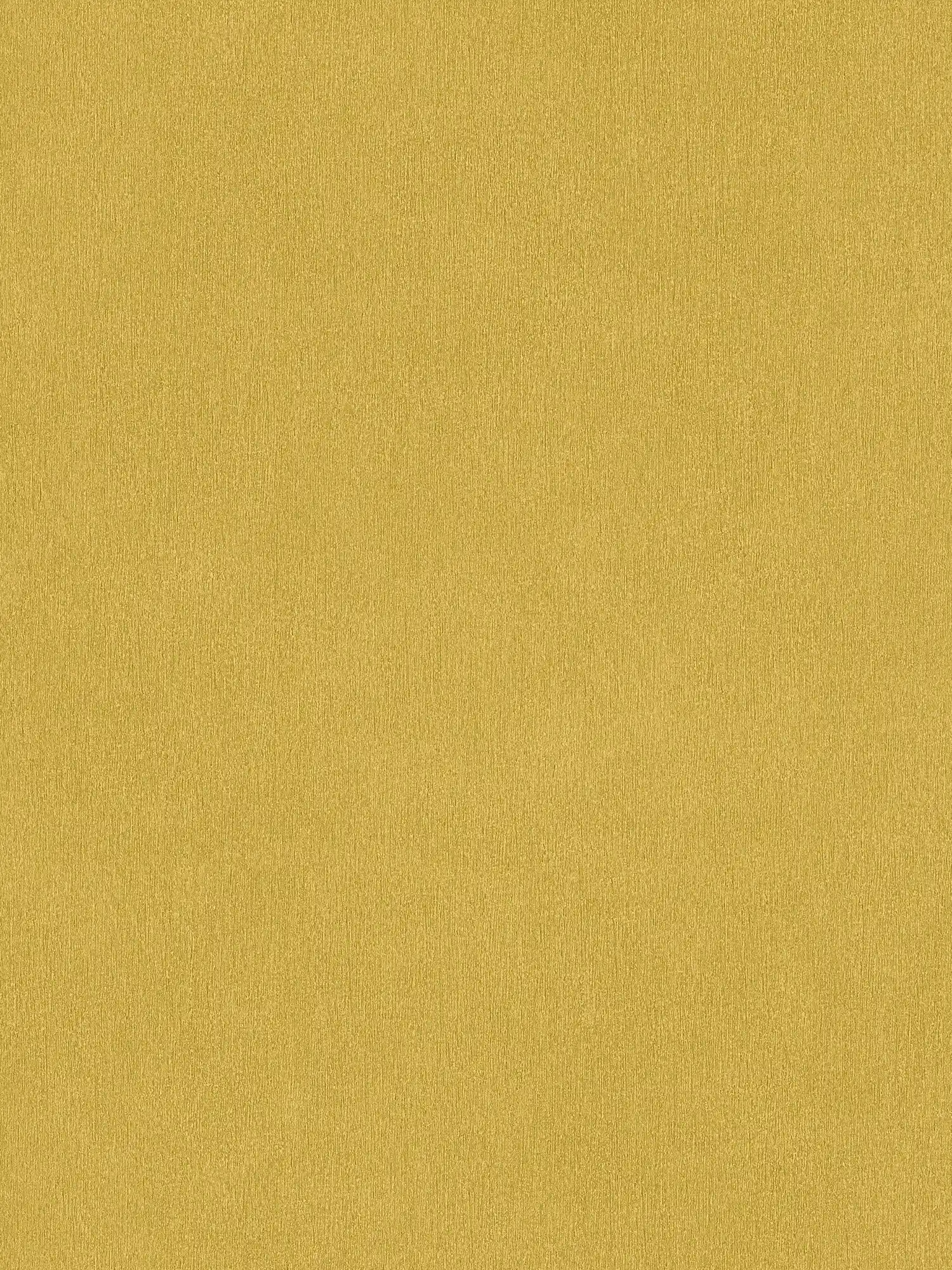 Papier peint jaune uni avec structure de couleur, lisse & satiné
