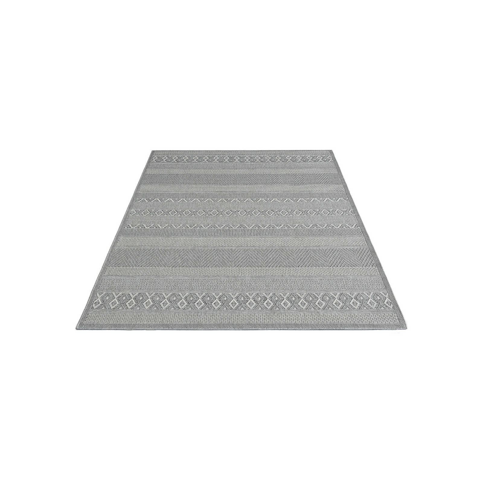 Tappeto da esterno a motivi semplici in grigio - 200 x 140 cm
