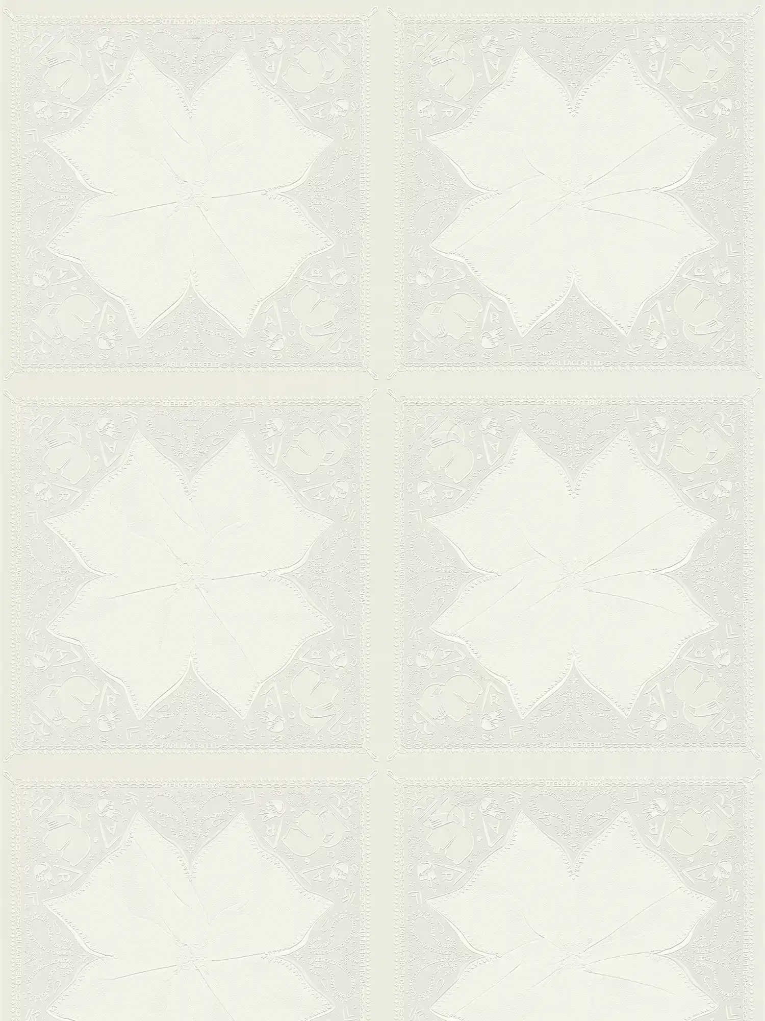 Karl LAGERFELD Papier peint Cravate & Doodle Art - Blanc
