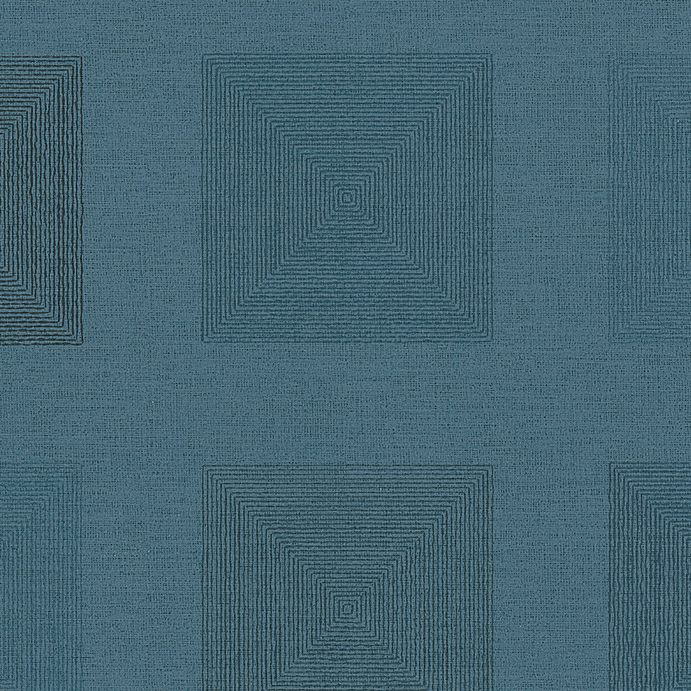             Papier peint africain Motif graphique avec effet métallique - bleu
        