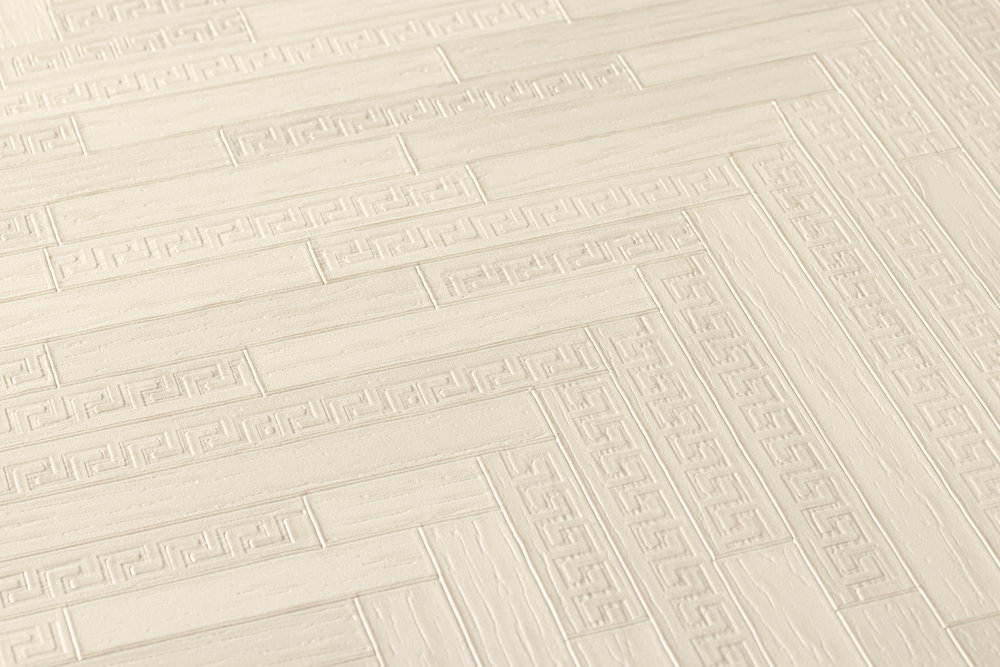             Papel pintado VERSACE Home aspecto madera elegante - crema, beige
        