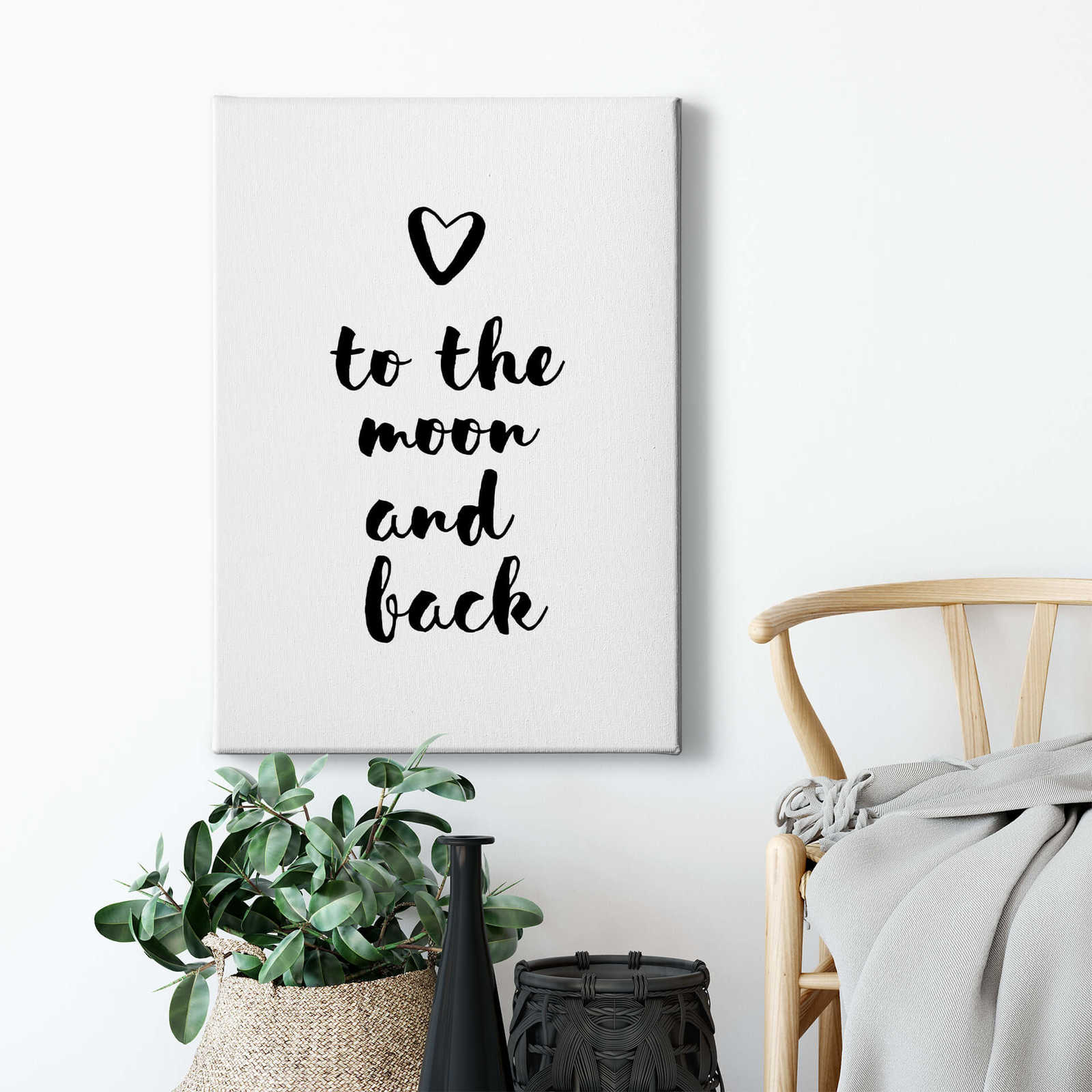             Canvas print saying – black and white
        