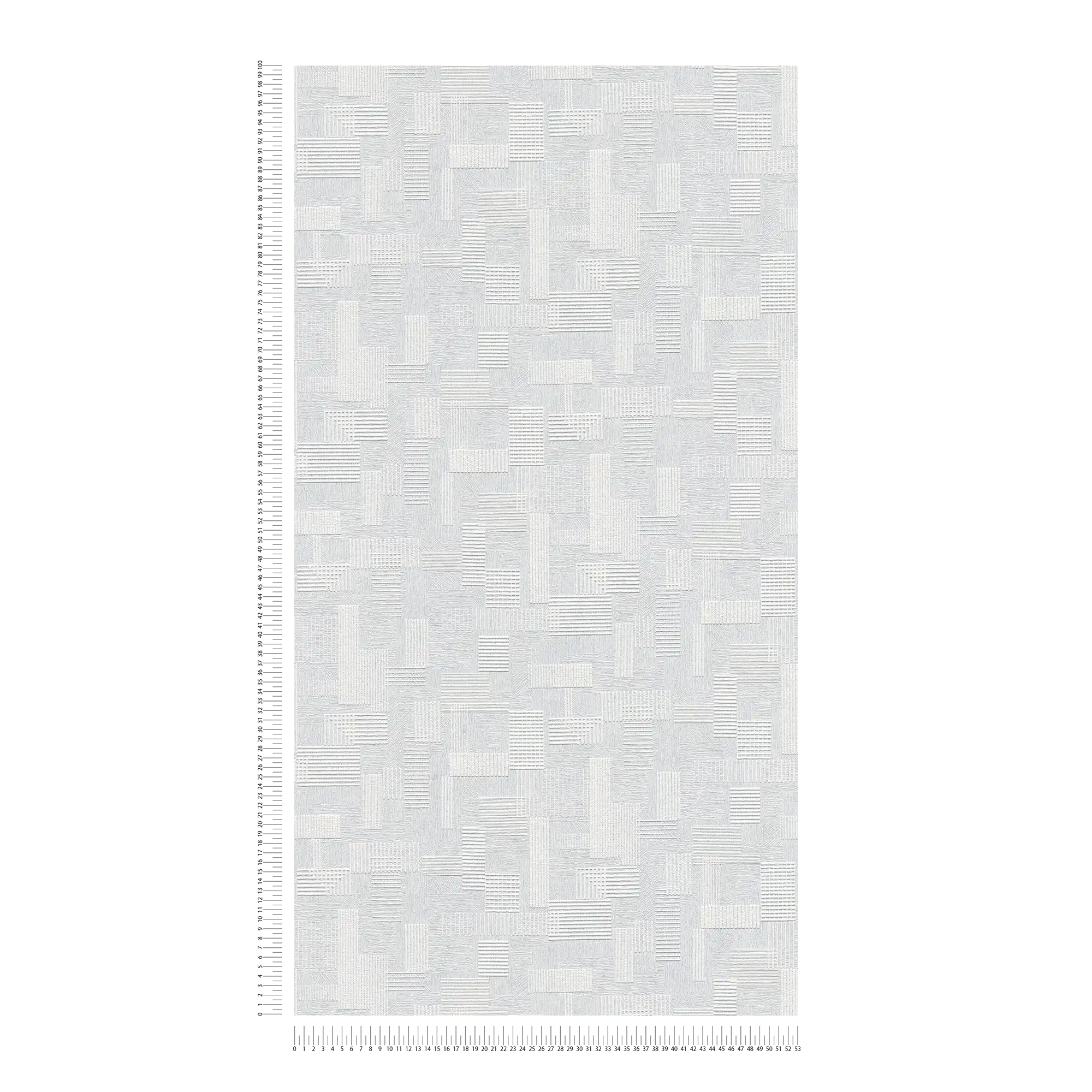             Carta da parati retrò con disegno geometrico ed effetto 3D - verniciabile, bianco
        